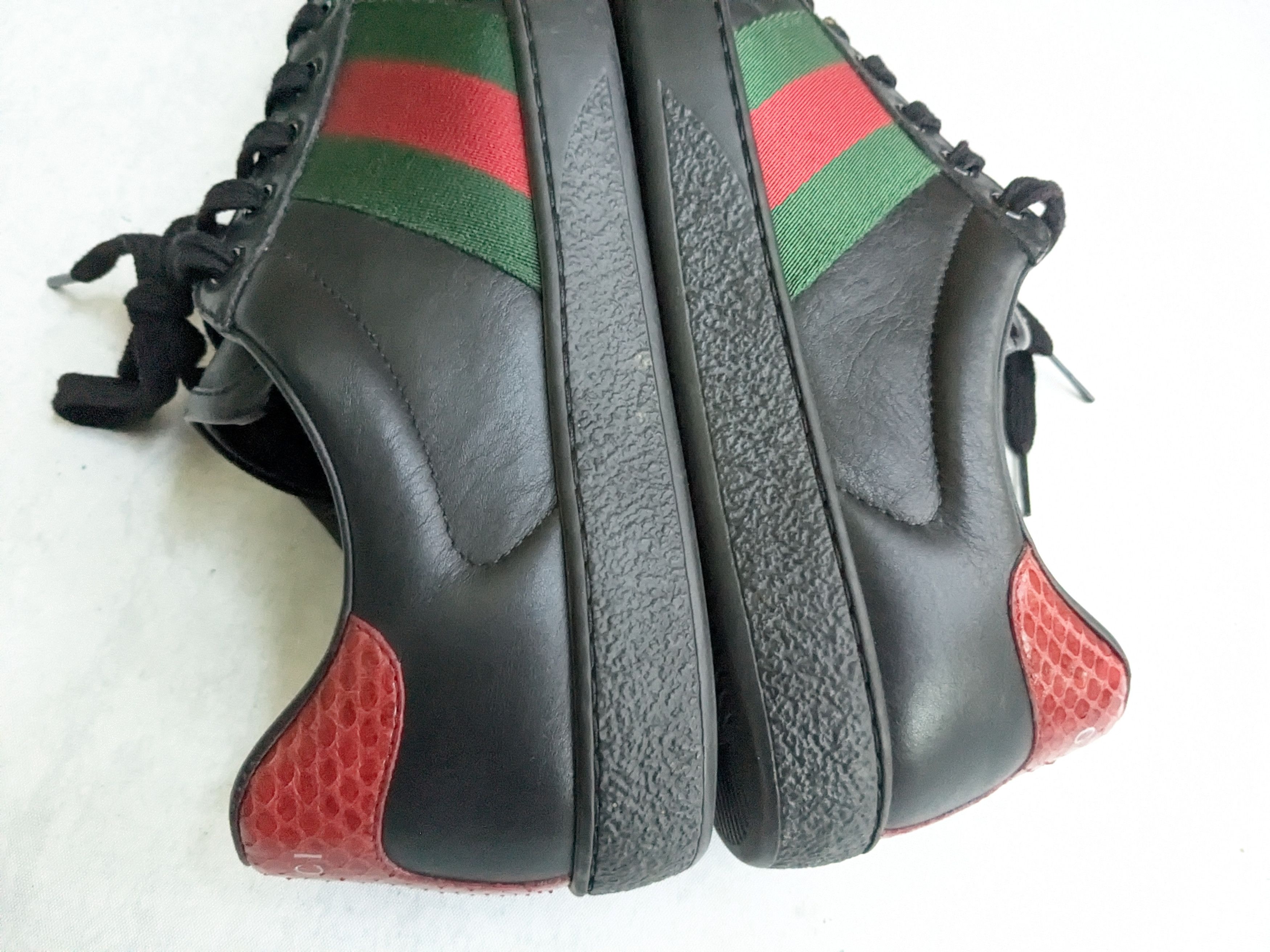 Gucci Gucci Ace Sneakers Black 8 Low Tops Leather Size US 8 / EU 41 - 9 Thumbnail