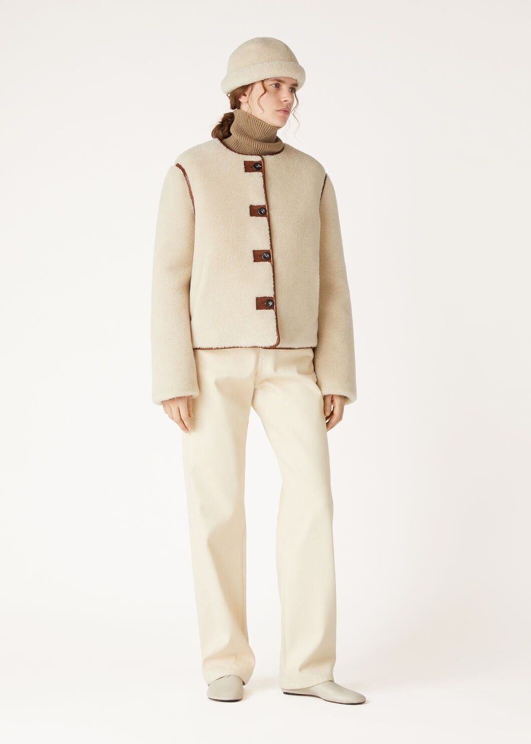 Loro Piana o1w1db10825 FAO3690 Jerry Blouson Jacket in Ivory Size S / US 4 / IT 40 - 2 Thumbnail