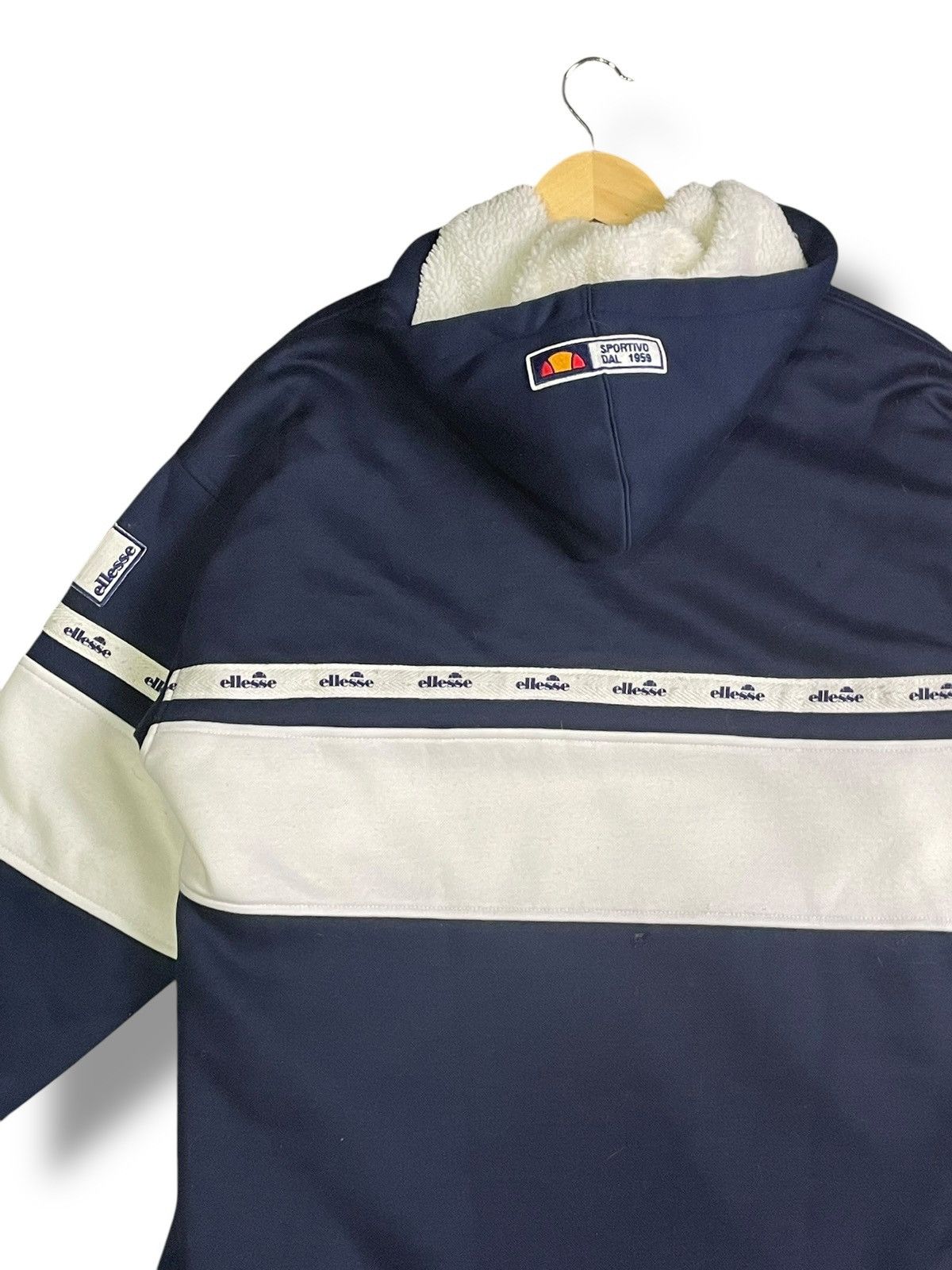 Designer × Ellesse × Vintage Ellese Two Tones Lined Fleece Zipper Sweater (37) Size US M / EU 48-50 / 2 - 5 Thumbnail