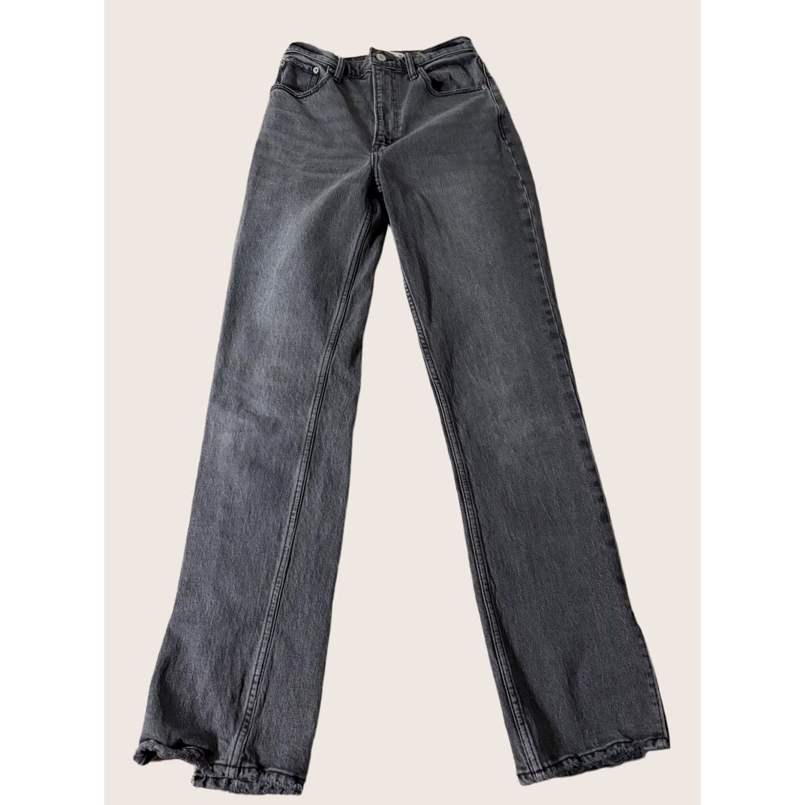 Abercrombie & Fitch Abercrombie & Fitch Jeans Womens 25 Gray 90s Straight Ultra High Rise Slit Hem Size 42" / US 20 - 1 Thumbnail