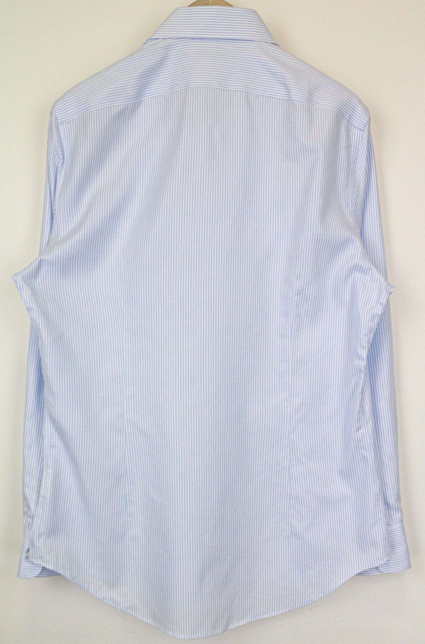 Suitsupply 42/16 1/2 Blue Cotton Extra Slim Striped Shirt 77427 Size 42R - 2 Thumbnail