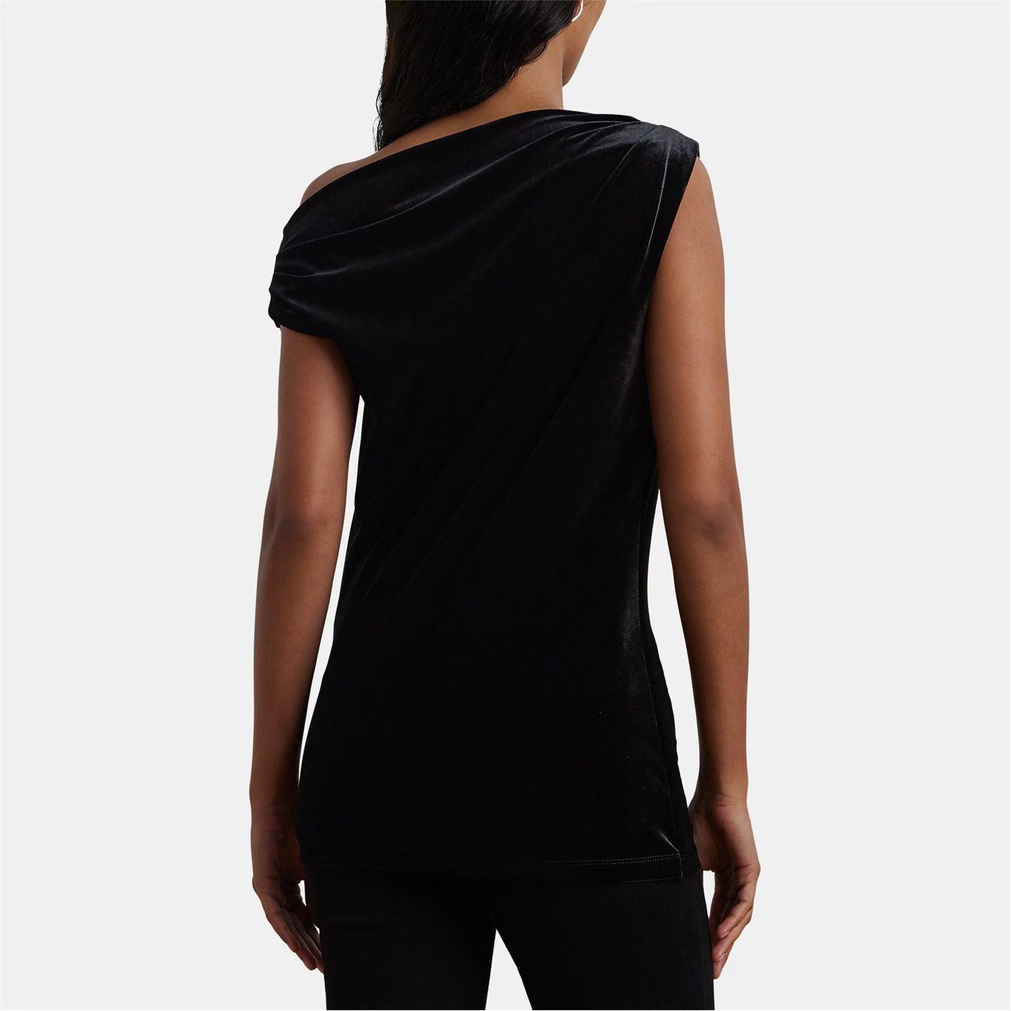 Lauren Ralph Lauren o1g2r1mq1025 Kinthea Velvet Sweater in Black Size S / US 4 / IT 40 - 3 Thumbnail