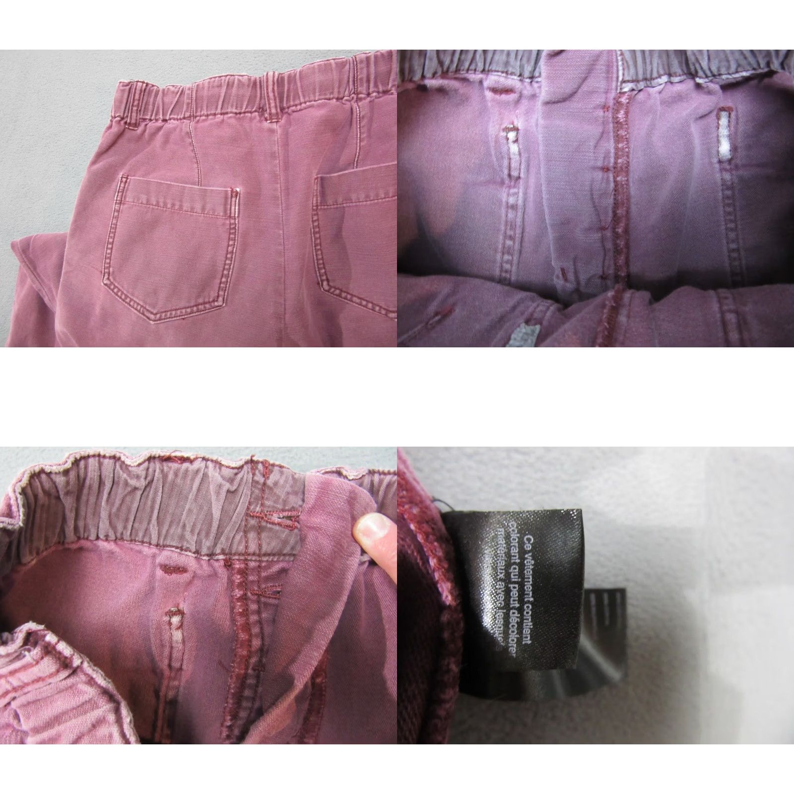 Free People Free People Pants Womens XS Purple Elastic Waist Straight Leg Frayed Hem Size 26" / US 2 / IT 38 - 9 Thumbnail