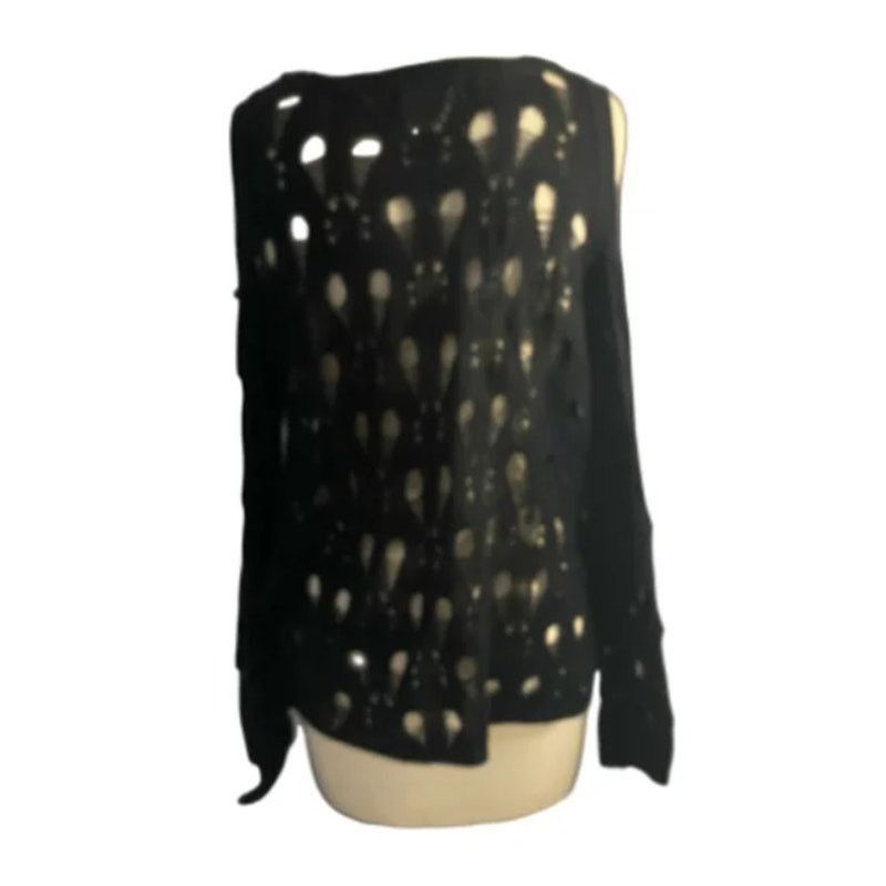 Other Boho Gothic Punk Open Knit Crochet Cold Shoulder Top Lush S Size S / US 4 / IT 40 - 7 Thumbnail