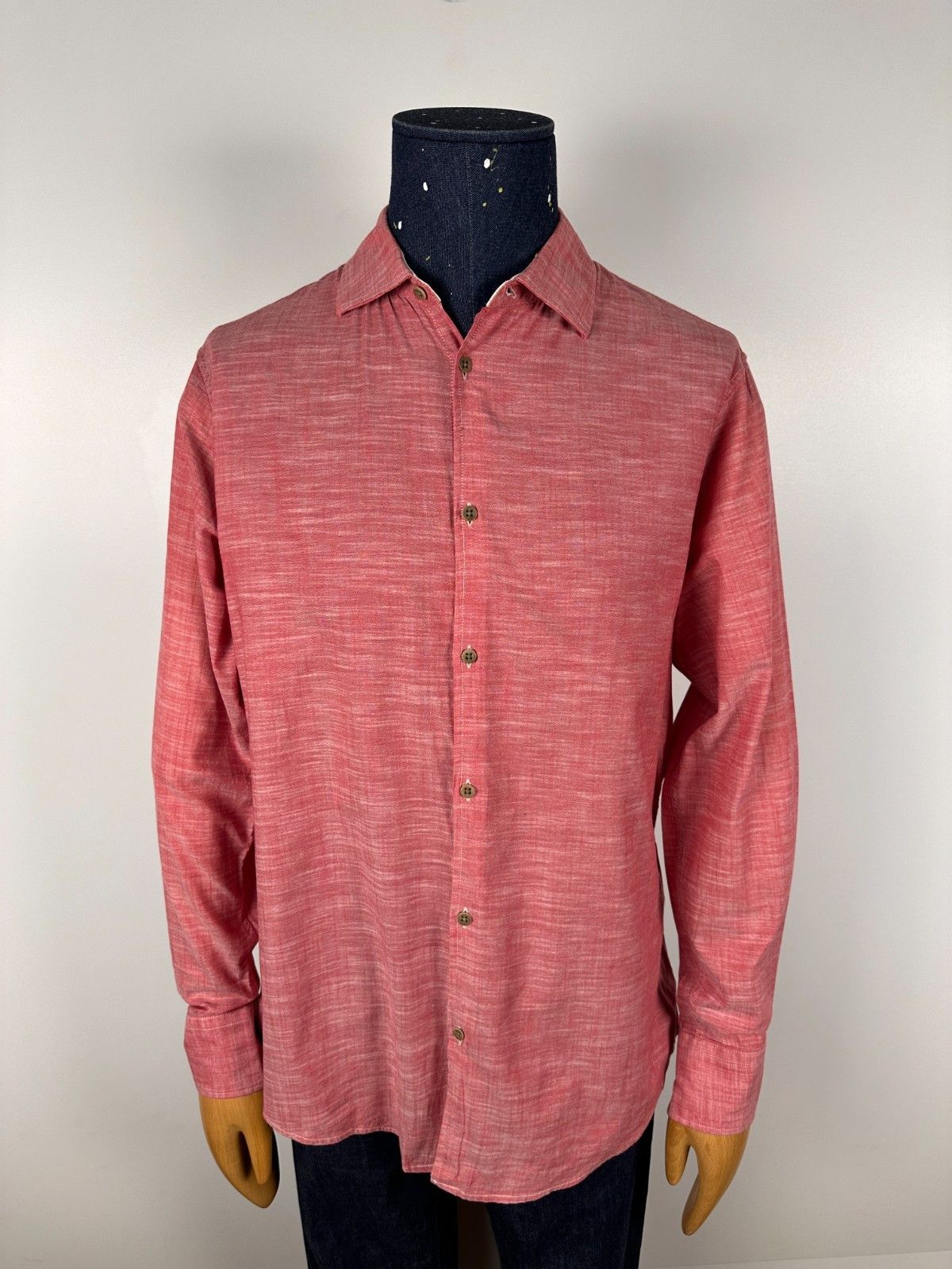 Armani Armani Jeans Shirt Button Up Long Sleeve Pink Size XL Slim Size US XL / EU 56 / 4 - 1 Thumbnail