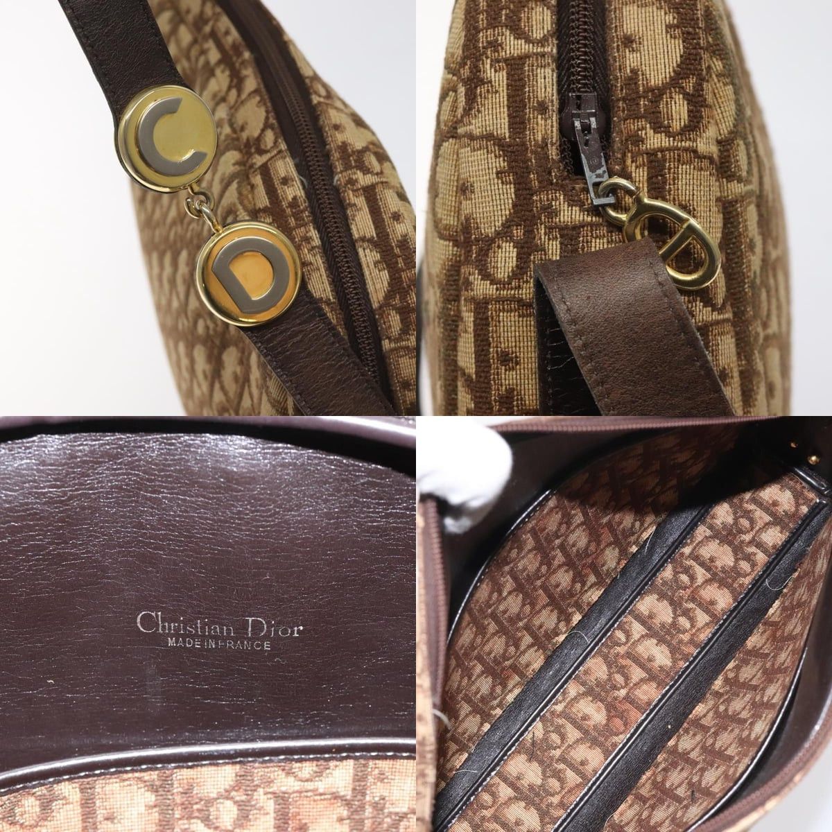 Dior DIOR Trotter Canvas Shoulder Bag Brown Gold Size ONE SIZE - 11 Thumbnail