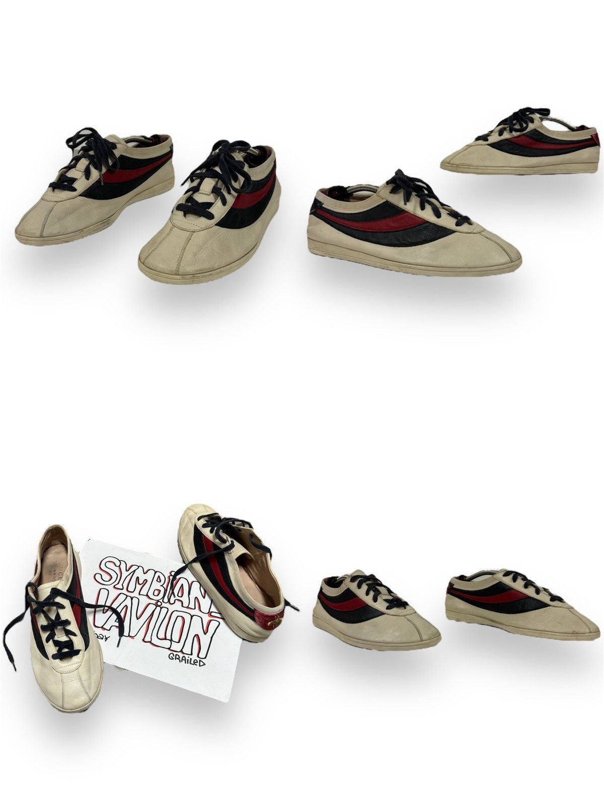 Designer × Gucci × Paolo Gucci FALACER Web Hebron Leather Stripe Low-Top Sneakers Trainers Size US 7.5 / EU 40-41 - 1 Thumbnail