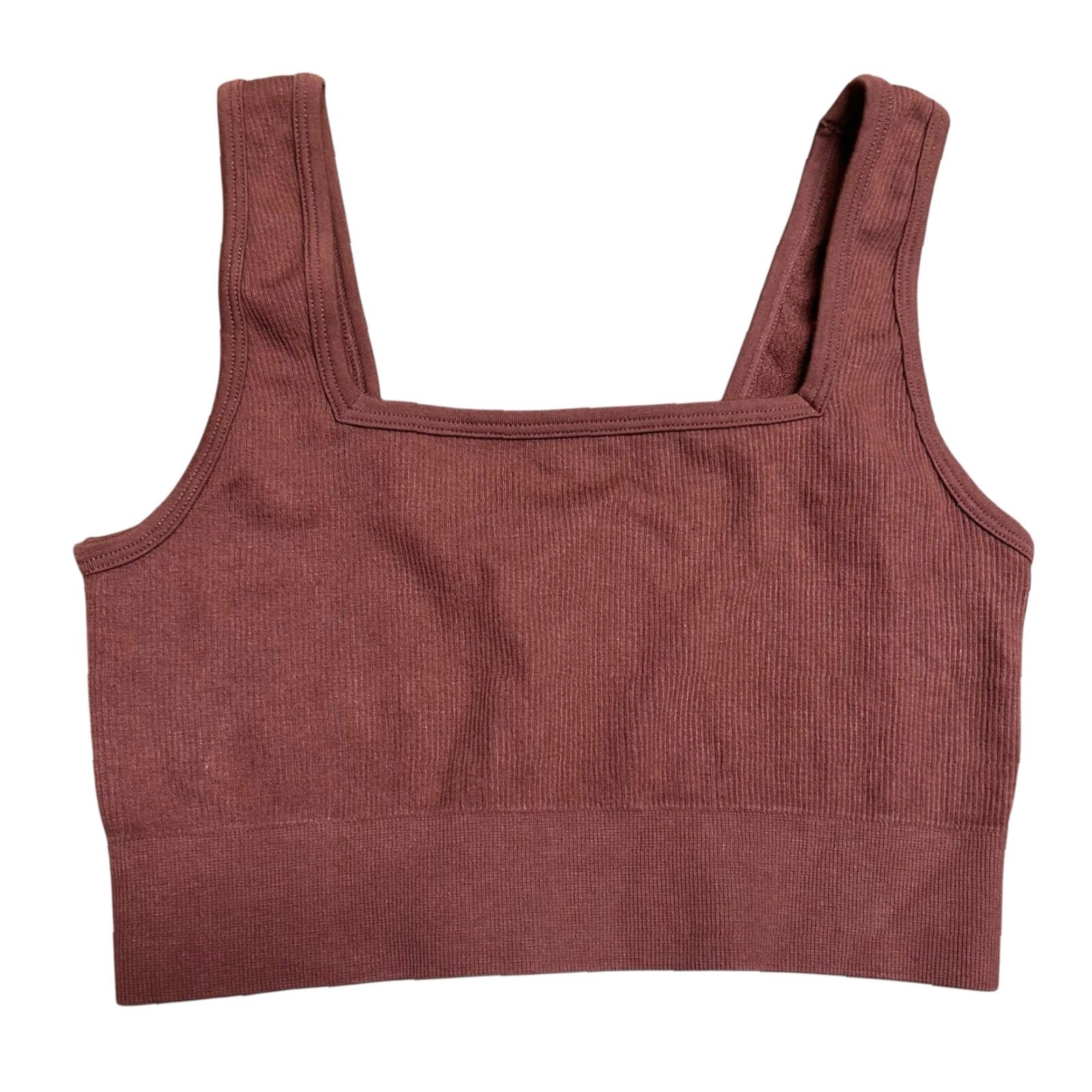 Fabletics Fabletics Bra Brown Women's Size S Low Impact Seamless Strappy Pullover Wireless Athletic Sports Bra Size ONE SIZE - 2 Thumbnail