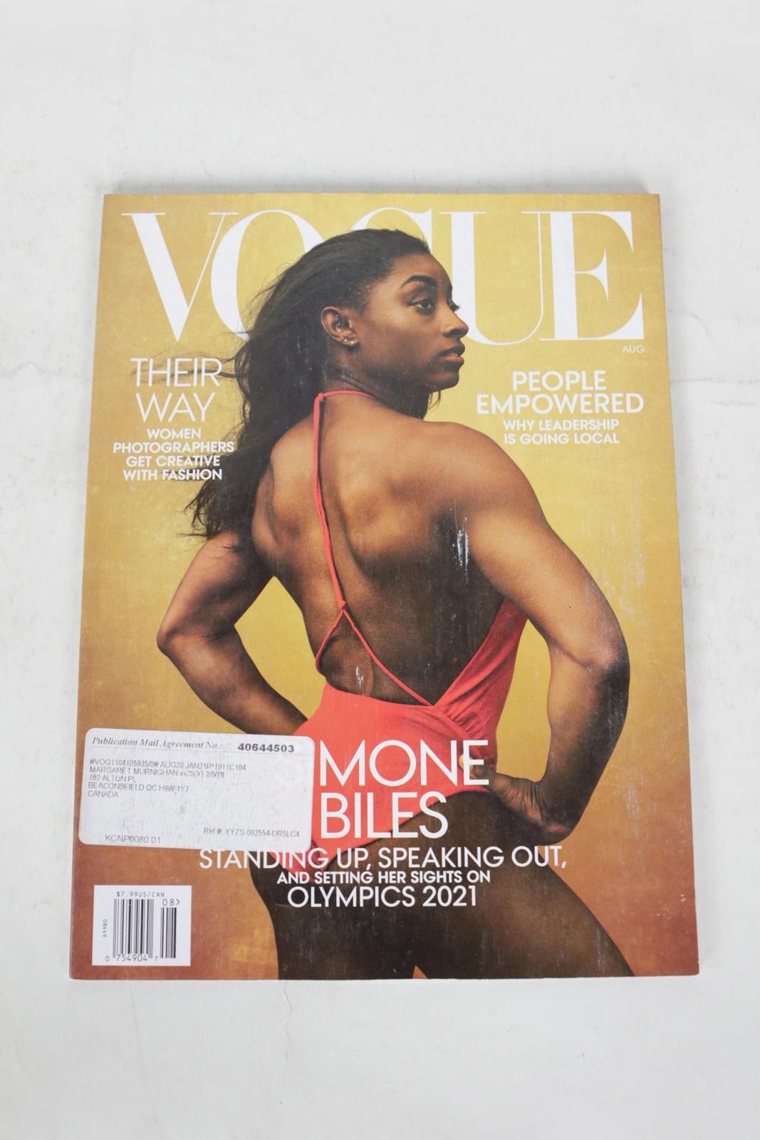Vogue 2020's Vogue August Simone Biles Magazine Size ONE SIZE - 1 Thumbnail