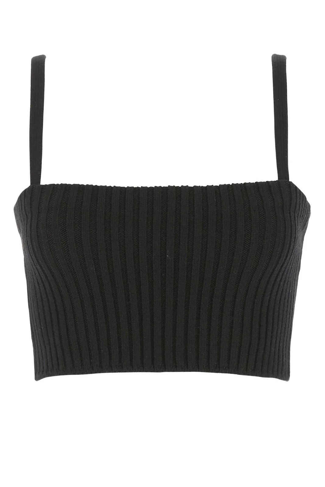 Prada Prada Ribbed-Knit Cropped Tank Top black Size L / US 10 / IT 46 - 2 Thumbnail