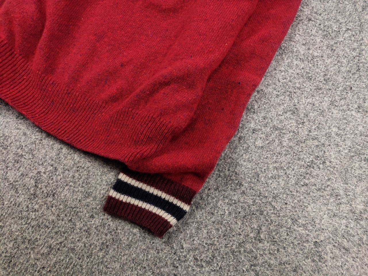 Fred Perry Fred Perry Design Classic Red Wool Crew Check Sweater Size US S / EU 44-46 / 1 - 5 Thumbnail