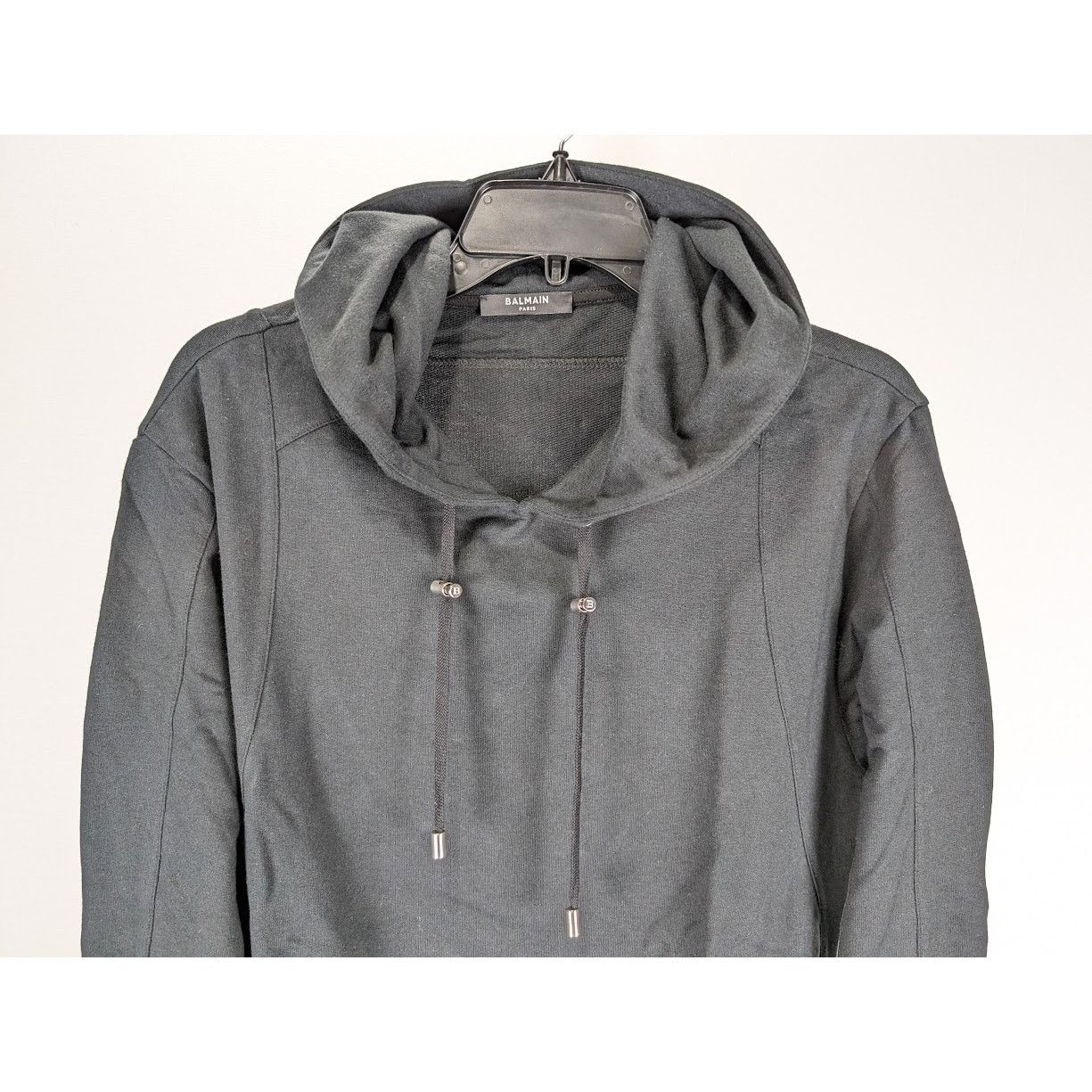 Balmain o1rshd1 Q:2 / Pullover Hoodie With Monogram Logo Trim Black Size US M / EU 48-50 / 2 - 4 Thumbnail