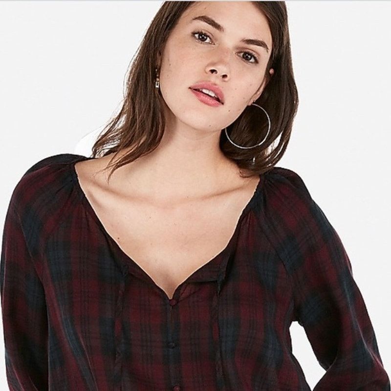 Express NWT Express Women's Peasant Crop Top Size Large Size L / US 10 / IT 46 - 2 Thumbnail