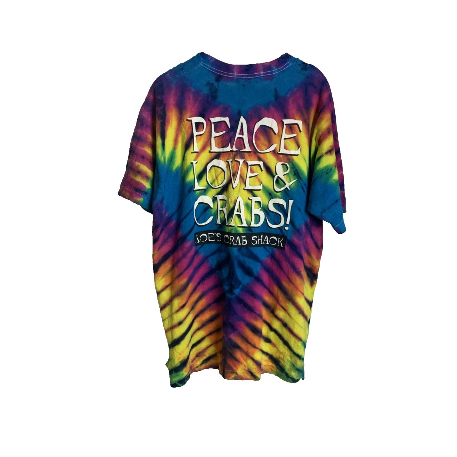 Fruit Of The Loom Vintage Joe's Crab Shack Tie Dye T-Shirt Single Stitch Size US L / EU 52-54 / 3 - 7 Thumbnail