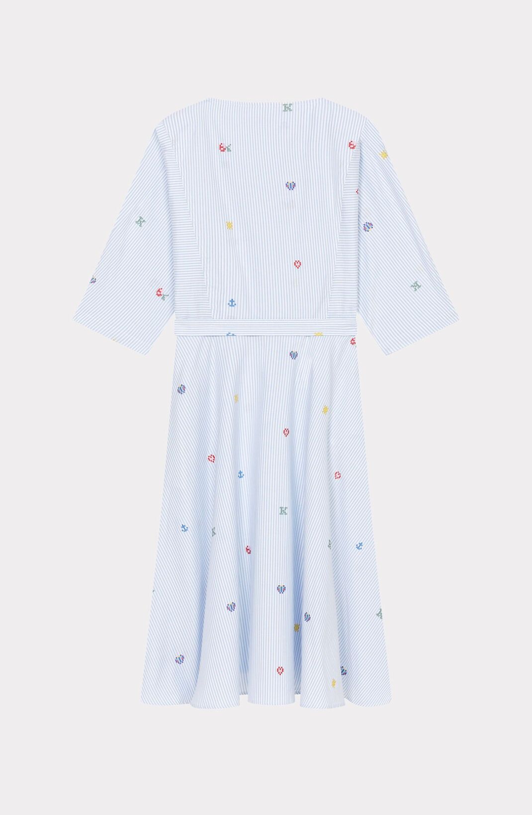 Kenzo o1y1025 Midi Dress in Sky Blue Size S / US 4 / IT 40 - 2 Thumbnail