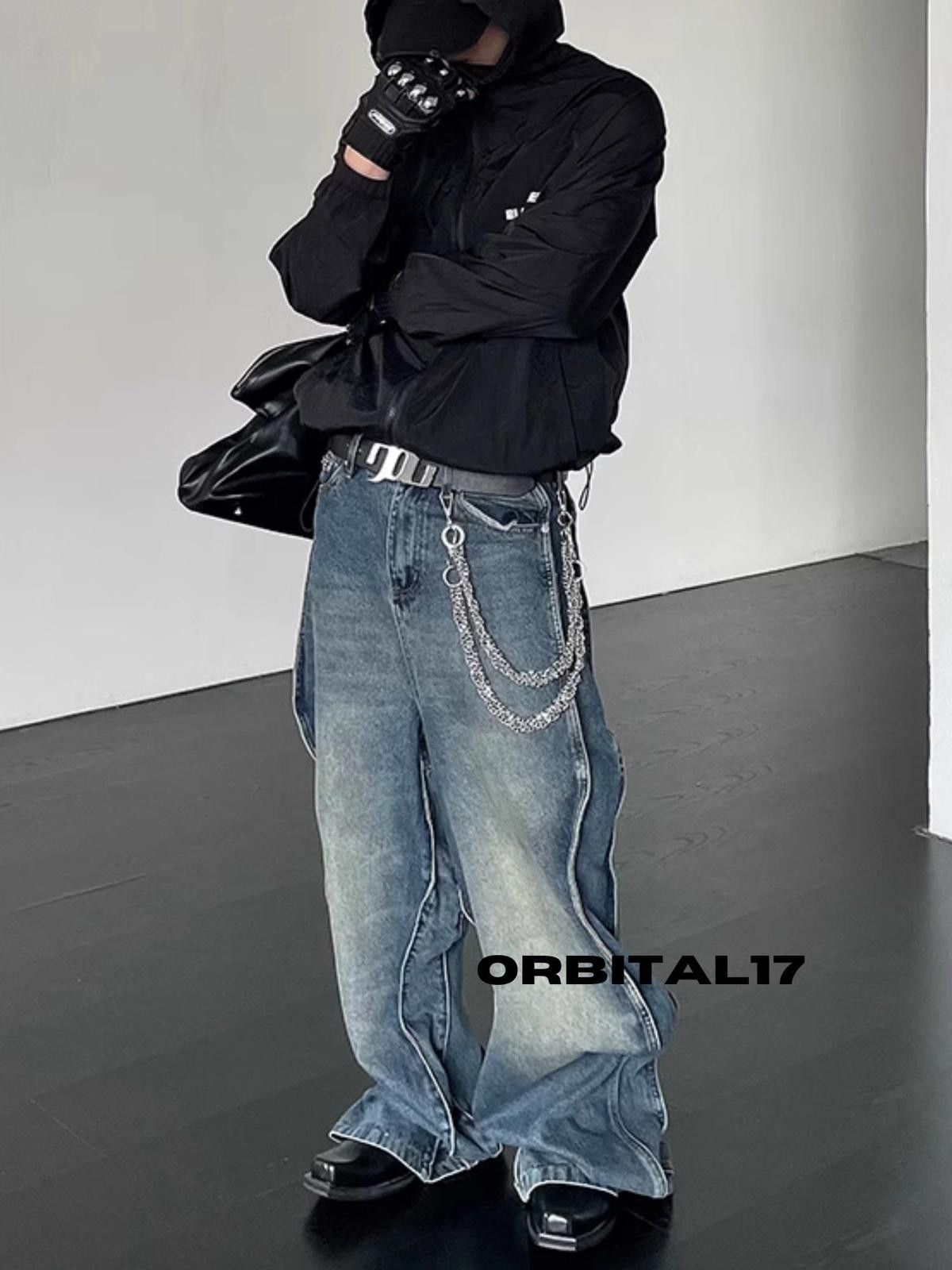 Vintage Baggy Embroidered Denim Jeans, Loose Jeans Size US 30 / EU 46 - 2 Thumbnail