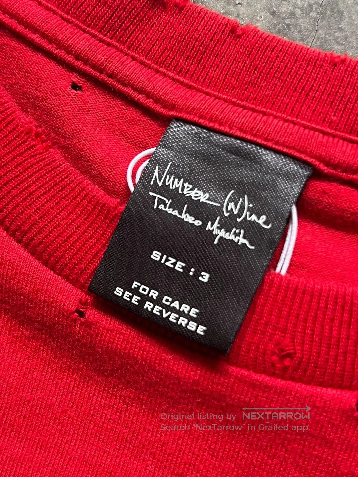 Number (N)ine red graphic slogan t-shirt. Size US M / EU 48-50 / 2 - 8 Thumbnail