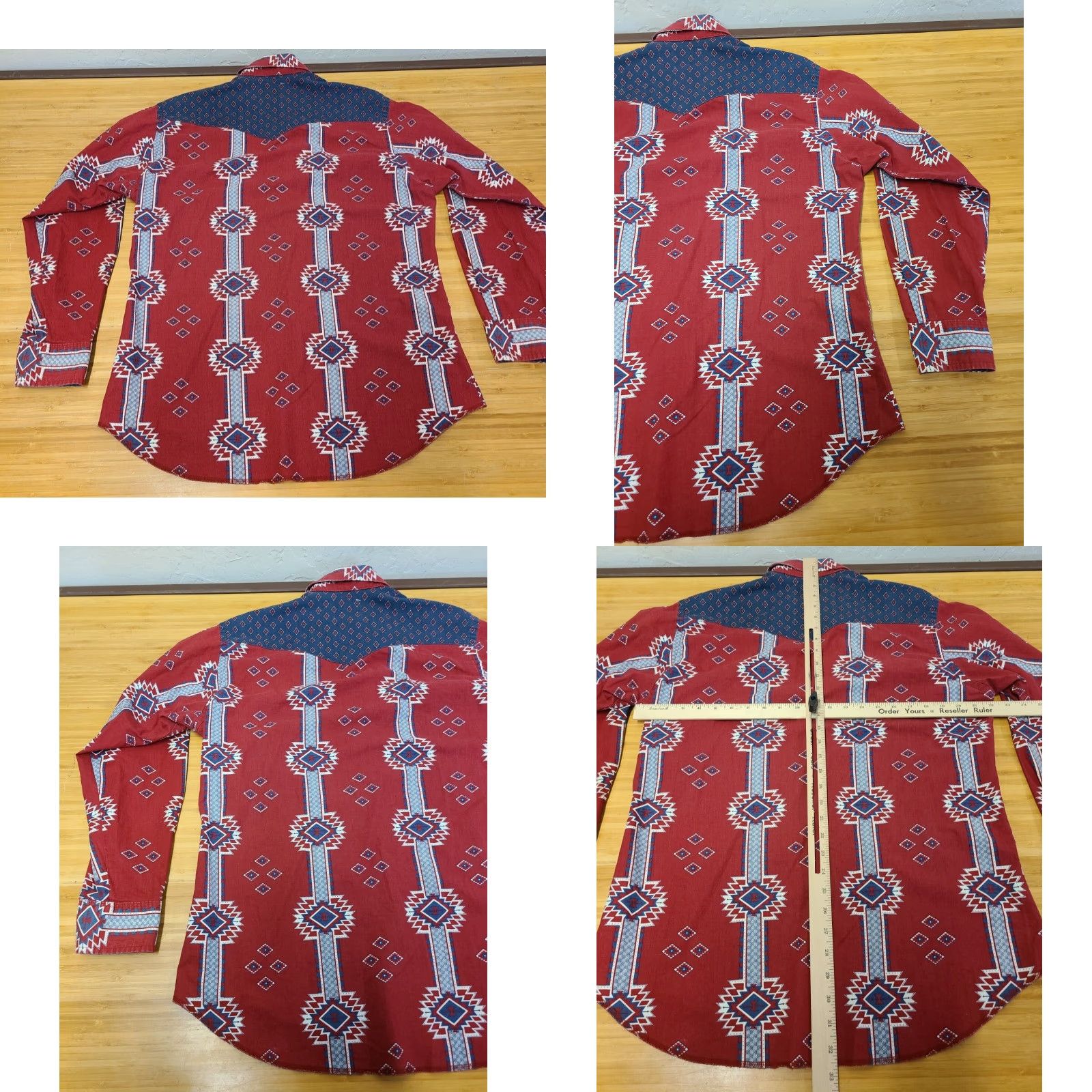 Wrangler VINTAGE Wrangler Western Shirt Cowboy Cut 16.5 x 35 X-Long Tails Aztec Print Shirt Mens Size US XL / EU 56 / 4 - 8 Thumbnail