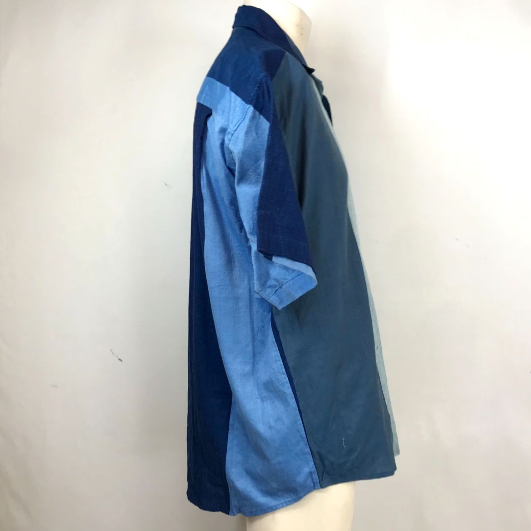 Vivobarefoot barefoot Shirt Mens 16.5 Blue WOMEN SHORT SLEEVE BUTTON COLLARED COTTON Size XXL / US 16-18 / IT 52-54 - 4 Thumbnail