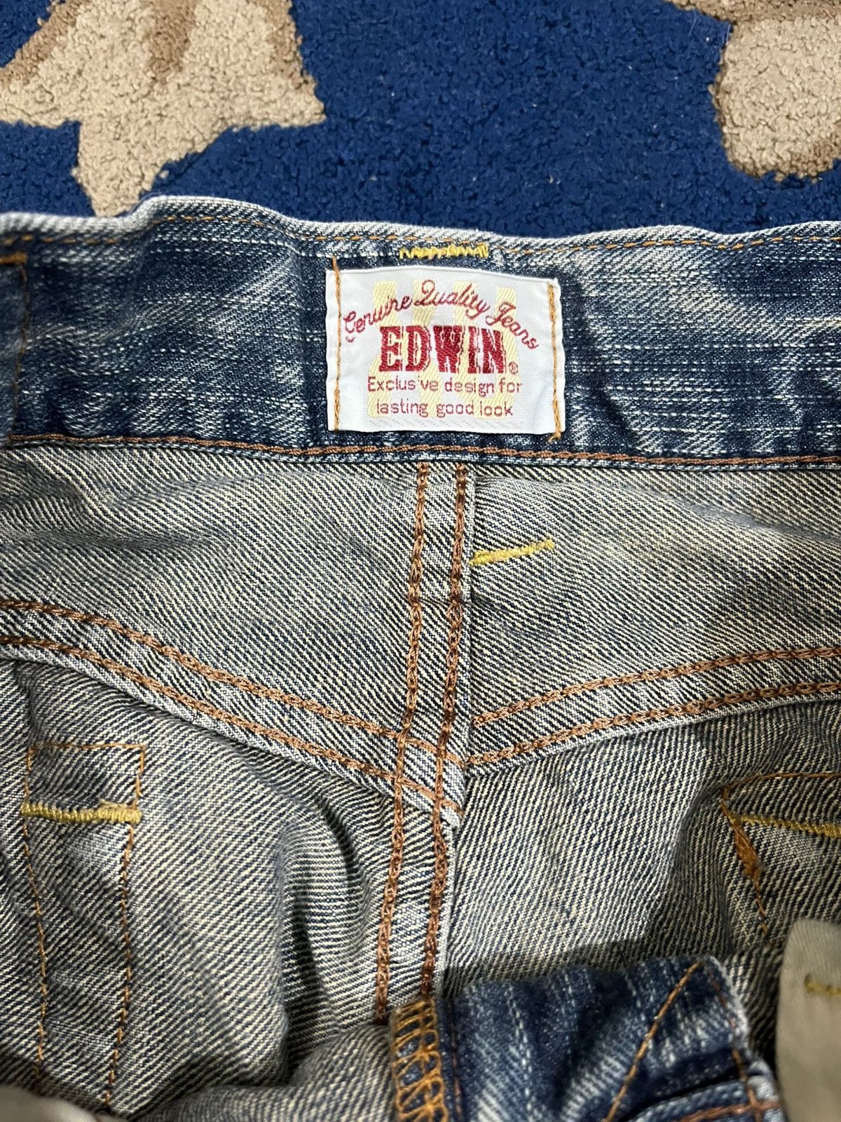 Edwin Vintage Edwin EXV sashiko borough Distressed Denim Size US 31 - 7 Thumbnail