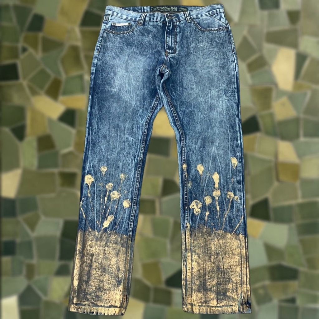 Vintage Heritage By America Jeans Mens Size 36x33 Blue Acid Wash Regular Fit 5-Pocket Straight Size US 37 - 1 Thumbnail