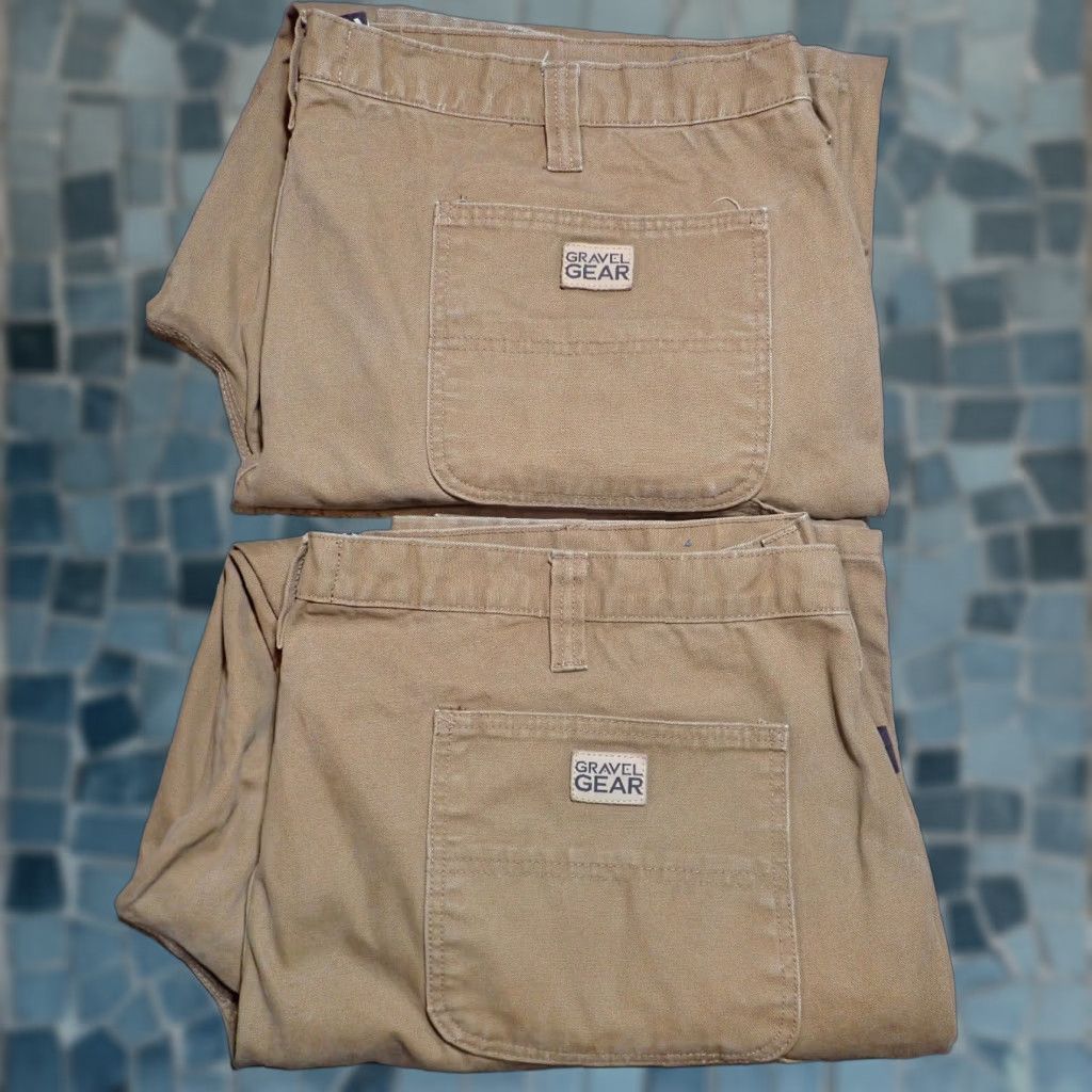 Vintage Gravel Gear Carpenter Work Pants Men's 46X32 Brown Heavy Canvas Workwear Relaxed Fit Size US 30 / EU 46 - 1 Thumbnail