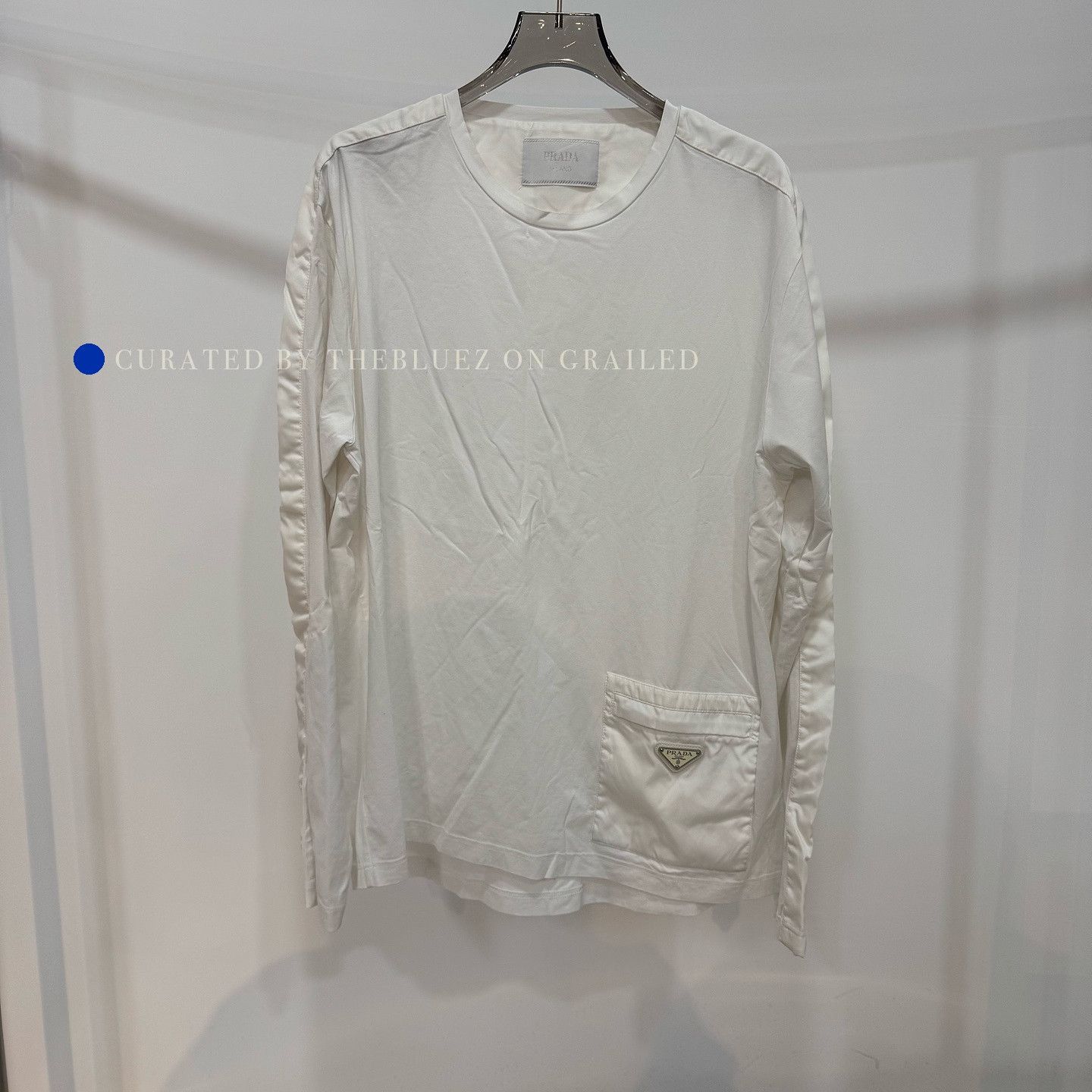 Prada White Long-Sleeve Shirt with Chest Pocket Size US L / EU 52-54 / 3 - 1 Thumbnail