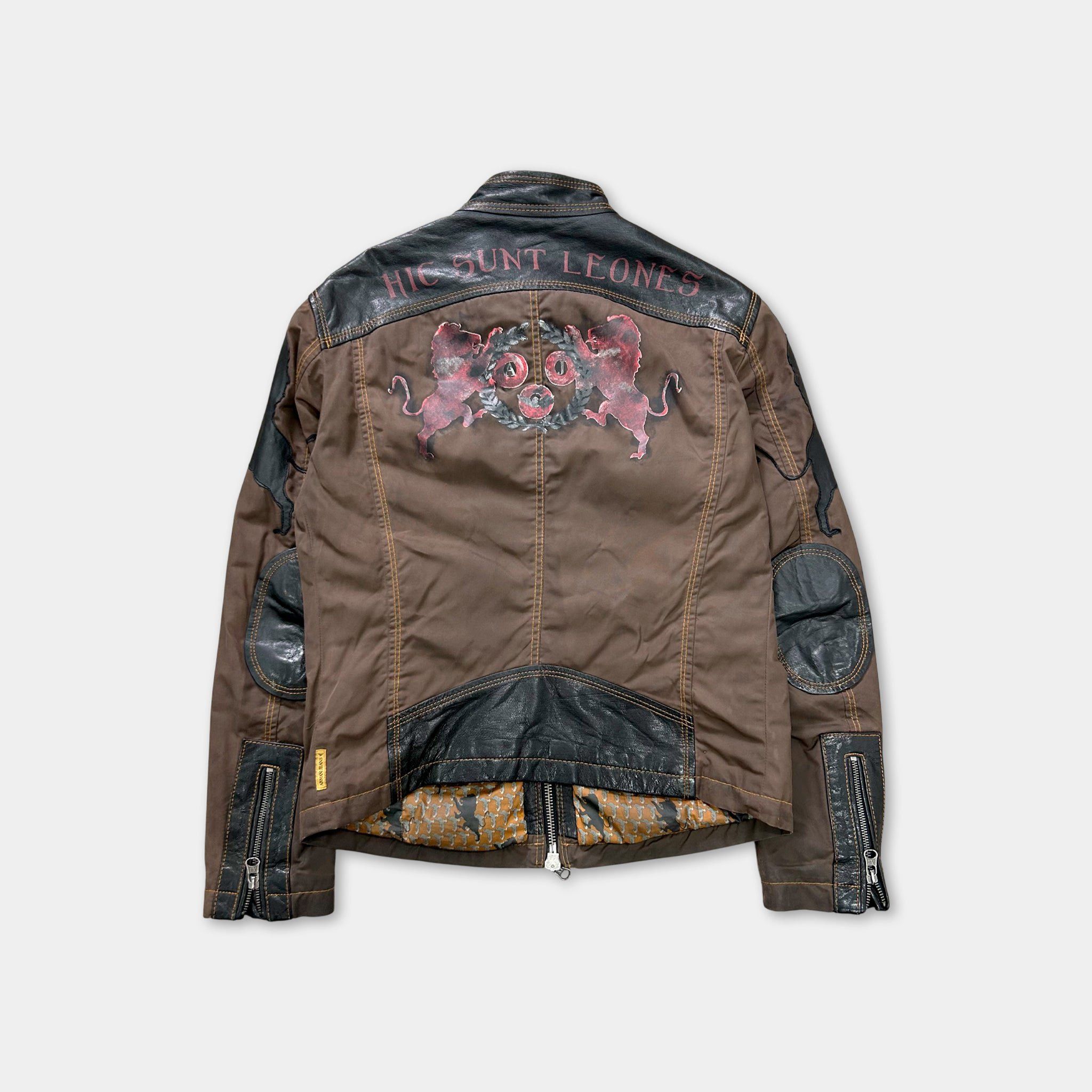 Armani Armani Jeans Brown Leather Nylon Jacket Size L / US 10 / IT 46 - 4 Thumbnail
