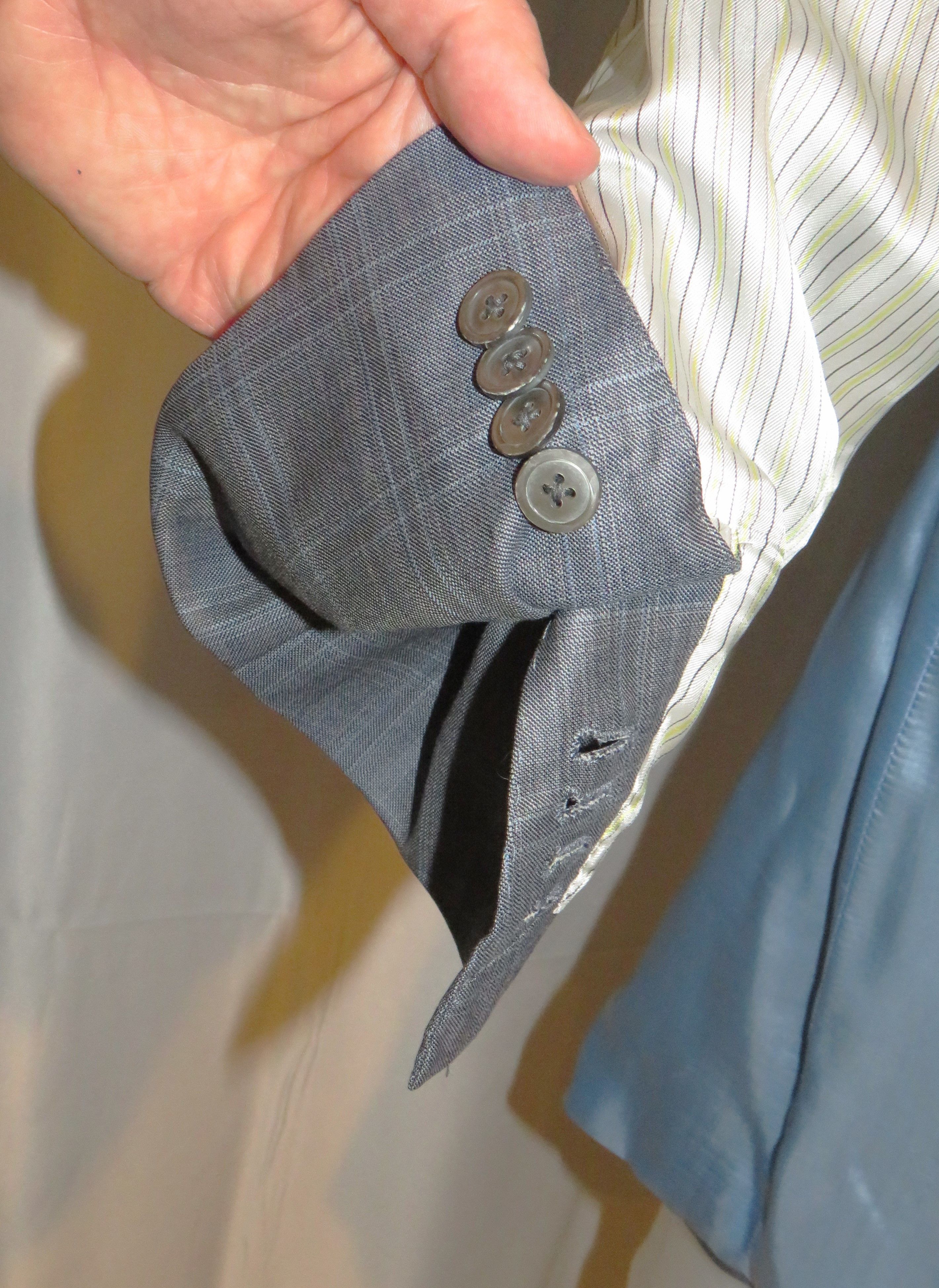 Other Marcello Vero x D'Avenza Gray Plaid Two Button Blazer 43R Size 44R - 9 Thumbnail
