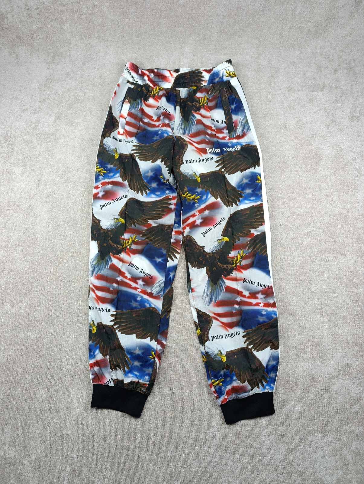 Palm Angels PALM ANGELS LOOSE FIT NYLON EAGLE TRACK PANTS MENS SIZE M Size US 32 / EU 48 - 1 Thumbnail