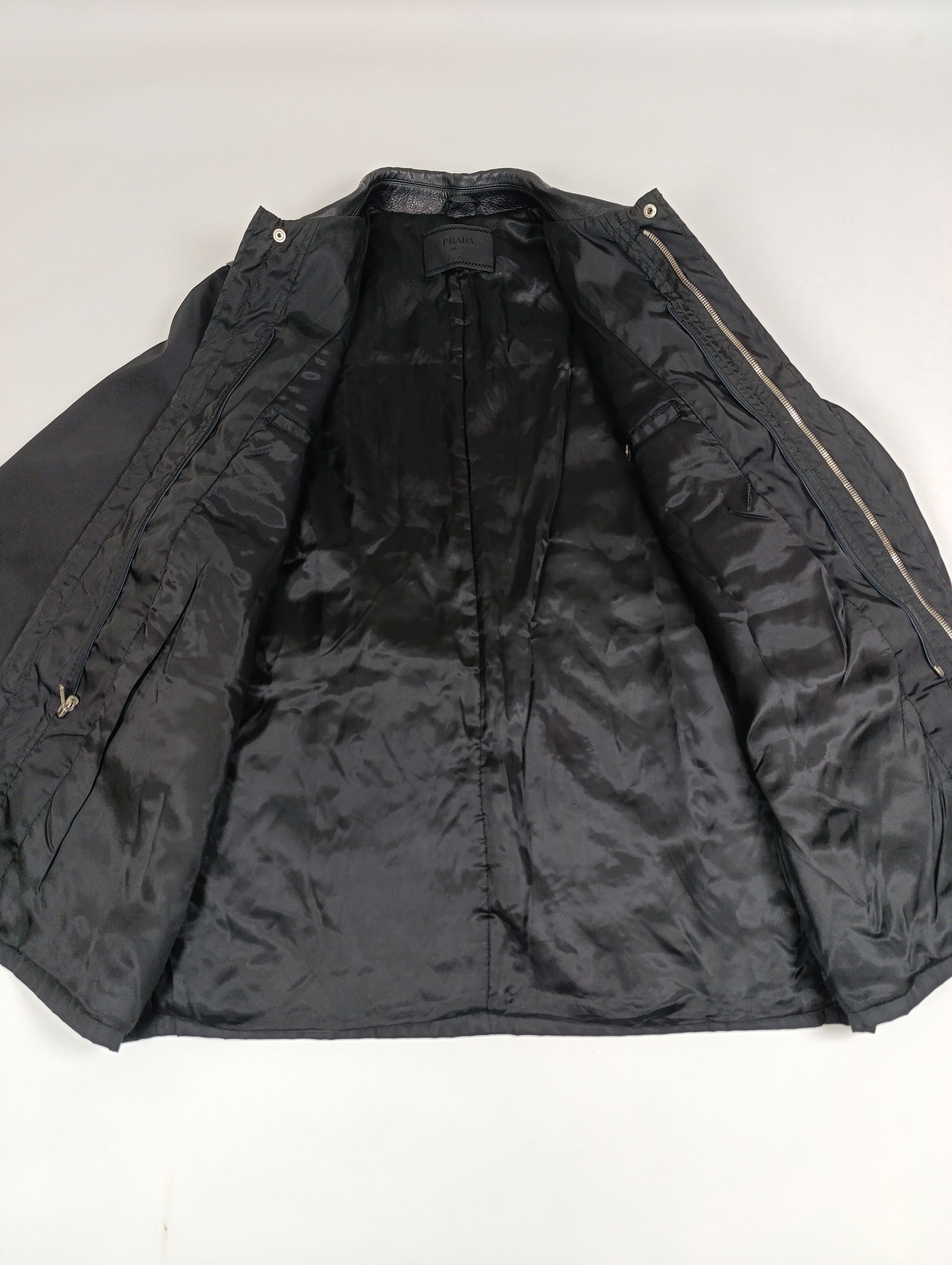 Prada ARCHIVE 90S PRADA LEATHER SHOULDER NYLON DOUBLE ZIP COAT Size US L / EU 52-54 / 3 - 16 Thumbnail