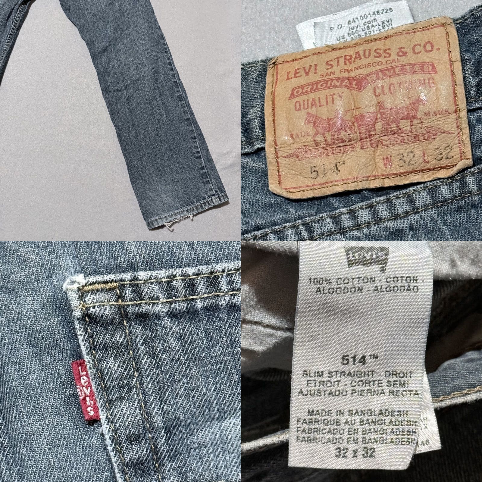Levi's Levi's 514 Jeans Men Blue Denim Stretch Low Rise Slim Straight 32x32 - 32 Jeans Men Blue Vintage: No Size US 32 / EU 48 - 8 Thumbnail