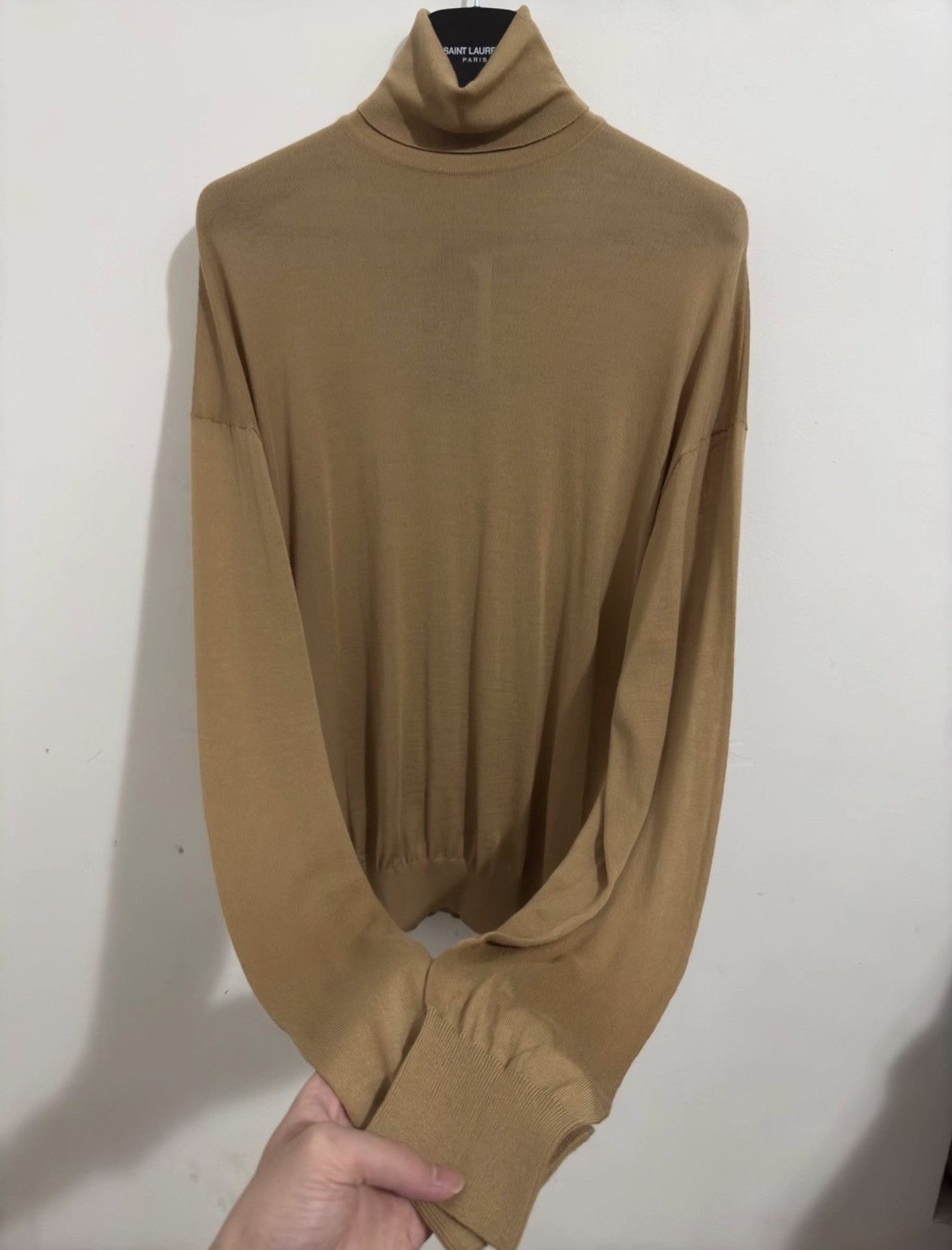 Saint Laurent Paris Saint Laurent 23FW Wool Camel Embroidered Turtleneck Sweater Size US S / EU 44-46 / 1 - 3 Thumbnail