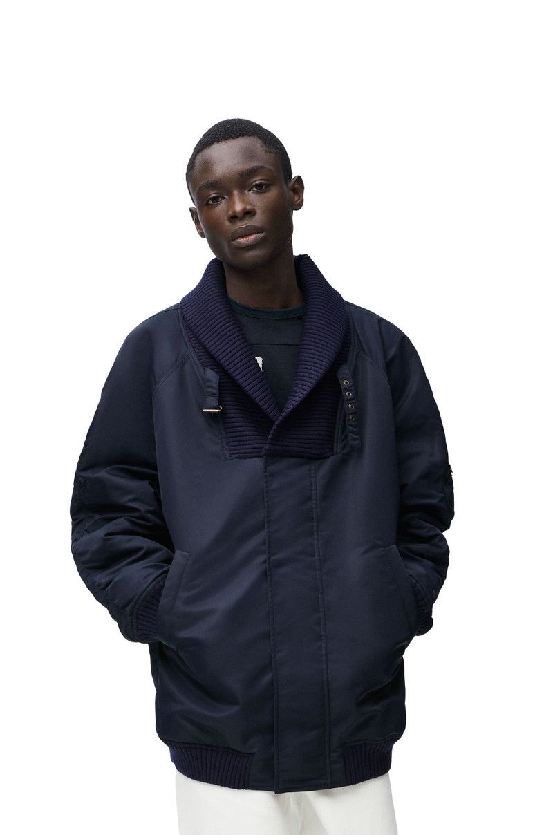 Loewe o1in1g0426 Oversized Bomber Jacket in Midnight Blue Size US M / EU 48-50 / 2 - 3 Thumbnail
