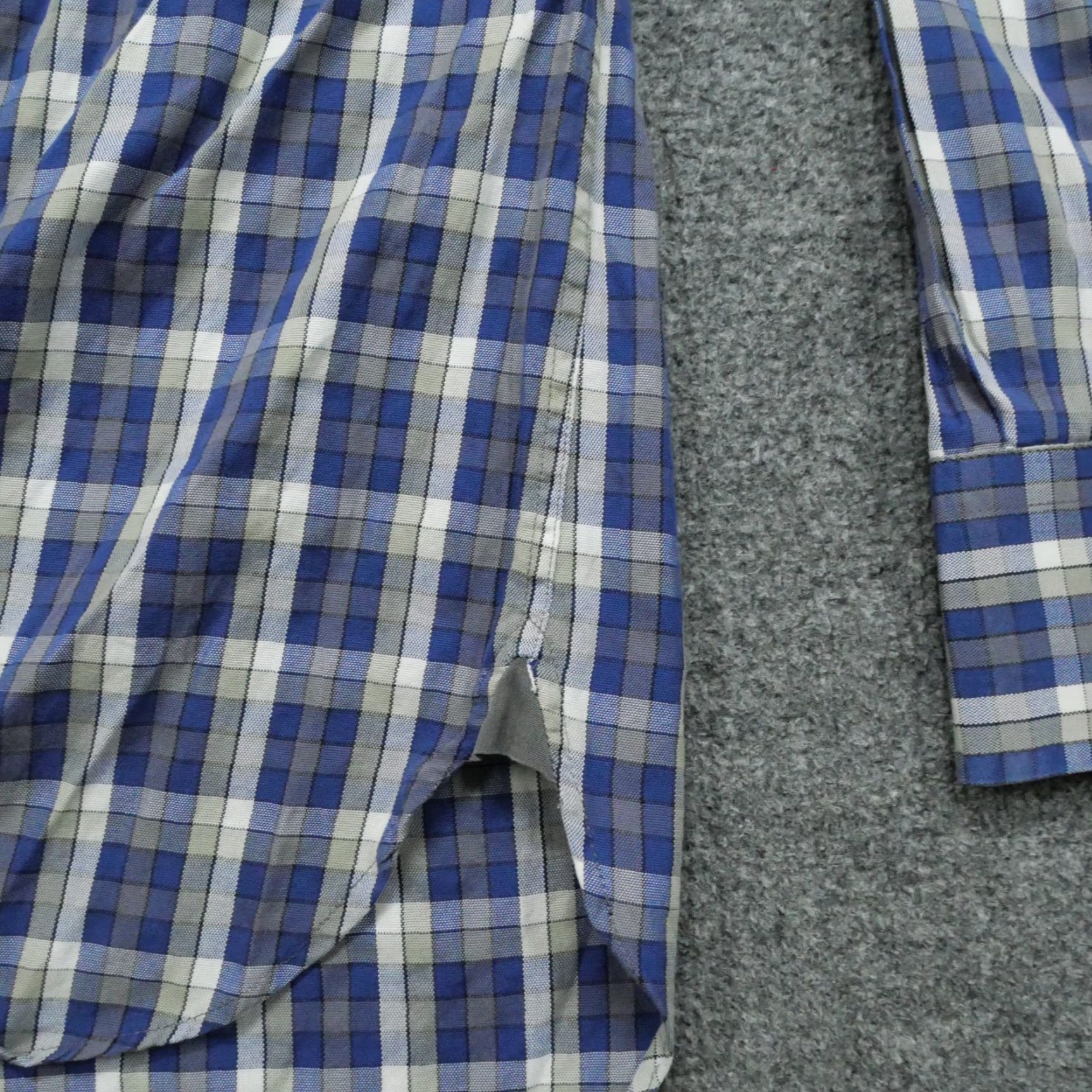 Vintage Sebastien James Shirt Mens XL Blue Grey Plaid Button Up Long Sleeve Slim Fit Size US XL / EU 56 / 4 - 3 Thumbnail