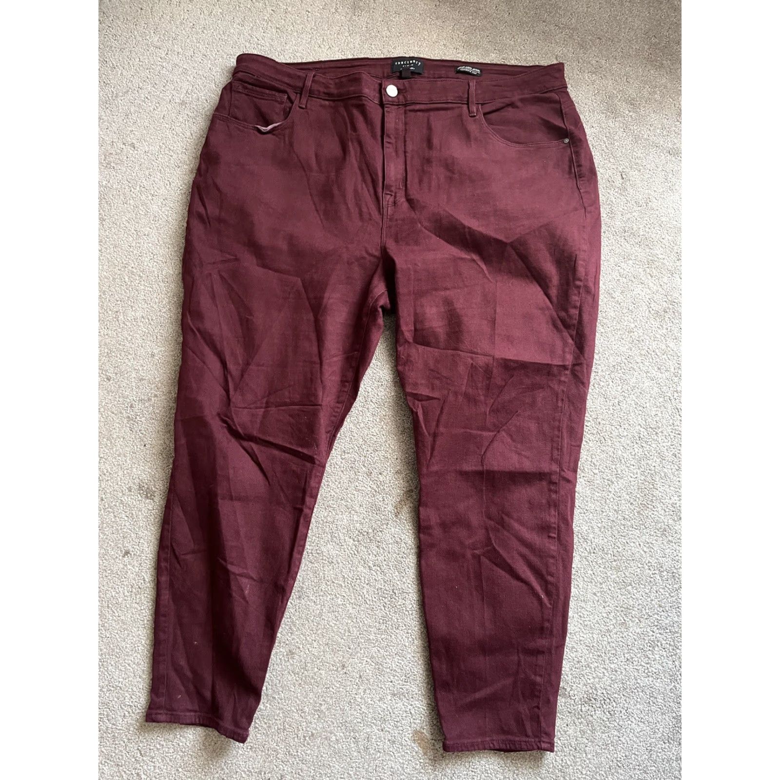 Sanctuary Sanctuary Jeans Social Standard Ankle Skinny Maroon Womens 22W Jeans Size 40" / US 18 - 3 Thumbnail