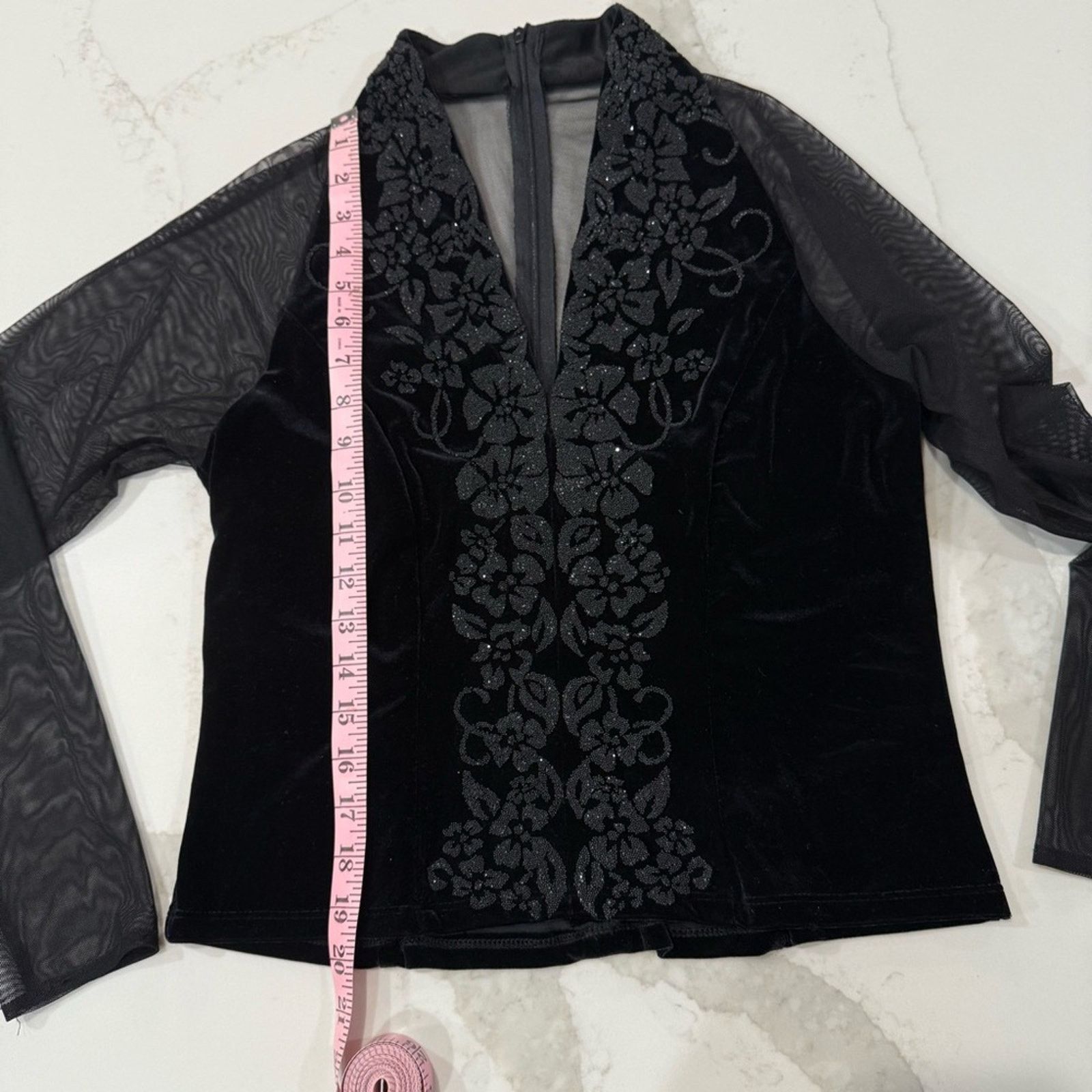 Vintage Vintage J.R. Nites By Caliendo Velvet Sexy Mesh Top Womens 8 Size M / US 6-8 / IT 42-44 - 8 Thumbnail
