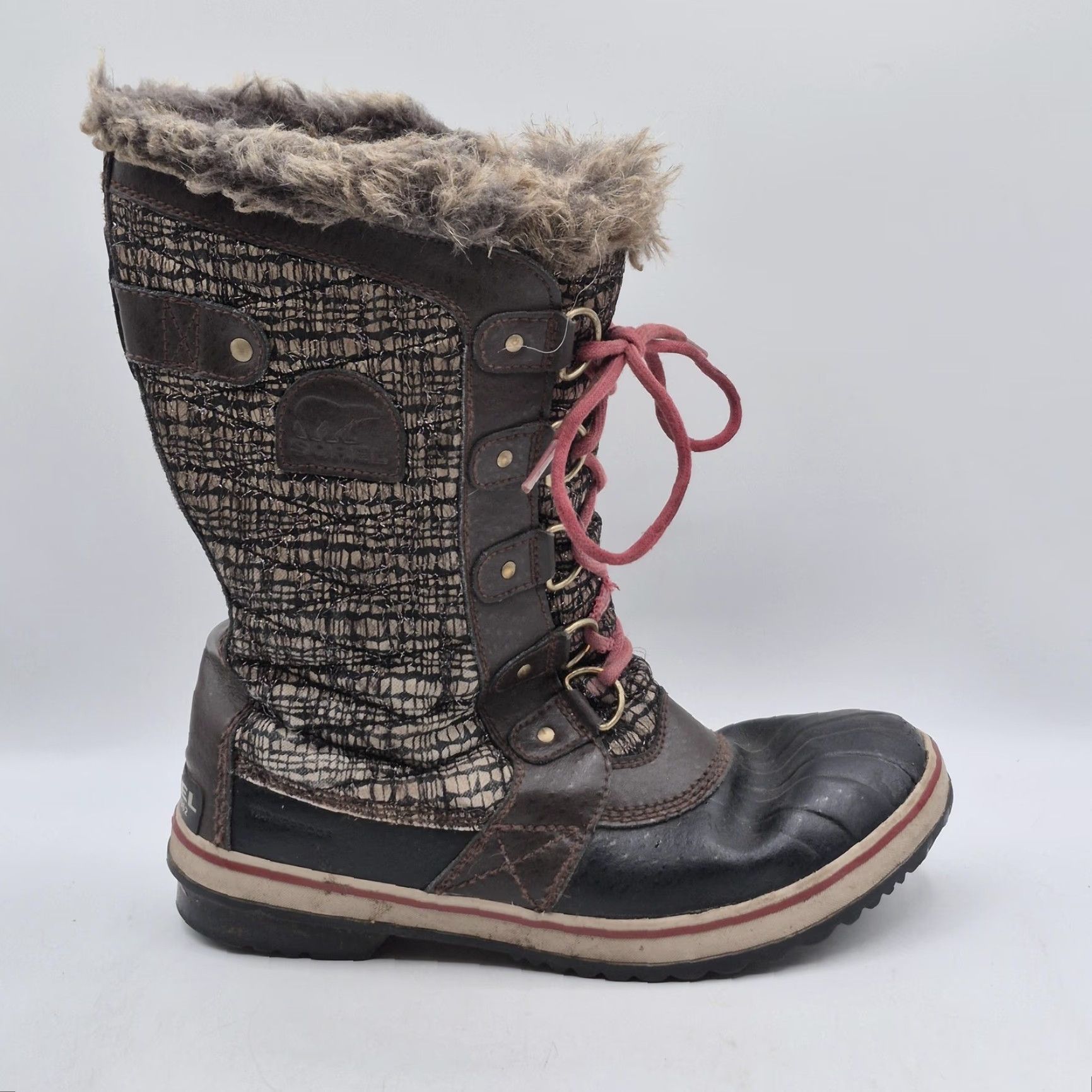 Sorel Womens Snow Boot - Brown Faux Fur Lined Mid-Calf Lace  display picture 2