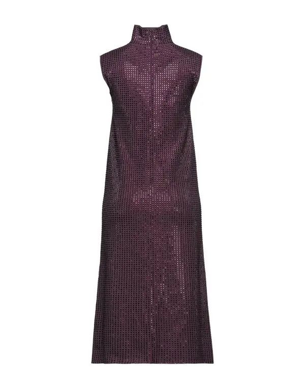 Bottega Veneta o1y0725 Midi Dress in Plum Size S / US 4 / IT 40 - 2 Thumbnail