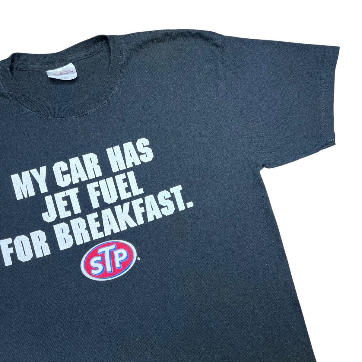 Hanes Vtg 2000s STP Racing My Car Hats Jet Fuel For Breakfast Tee Size US M / EU 48-50 / 2 - 5 Thumbnail