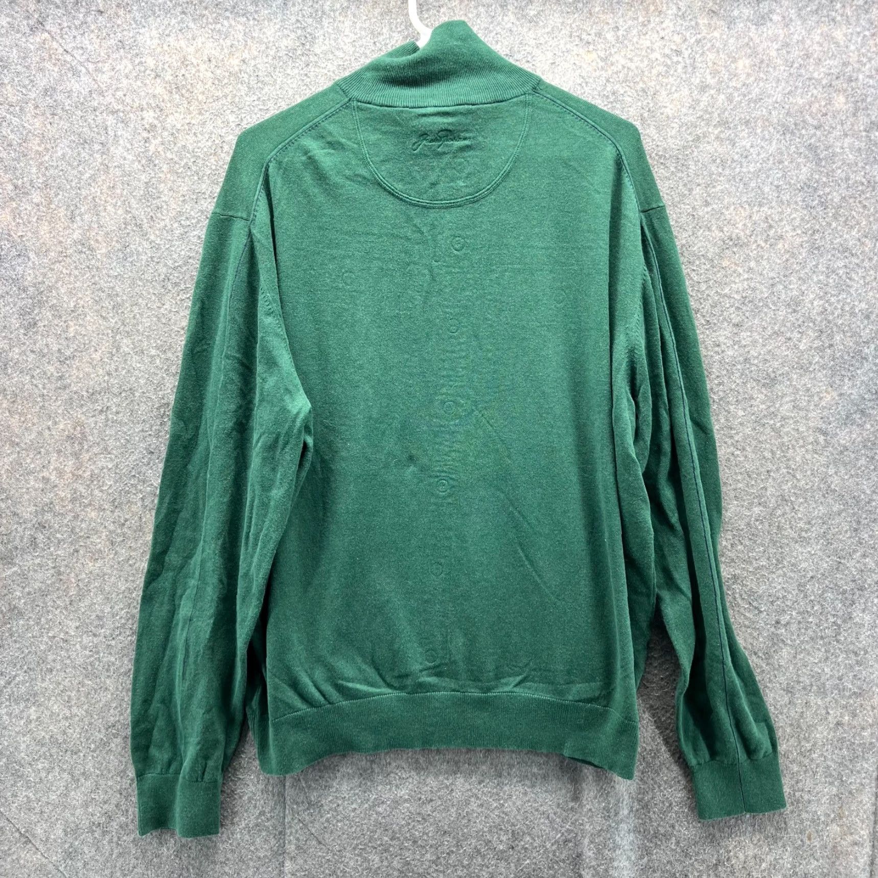 Vintage VINTAGE Jack Nicklaus Sweater Mens Large Green Pullover Fleece Cotton Quarter Chunky Knit Mock Neck Long Sleeve Button All Seasons Classic Size US L / EU 52-54 / 3 - 7 Thumbnail