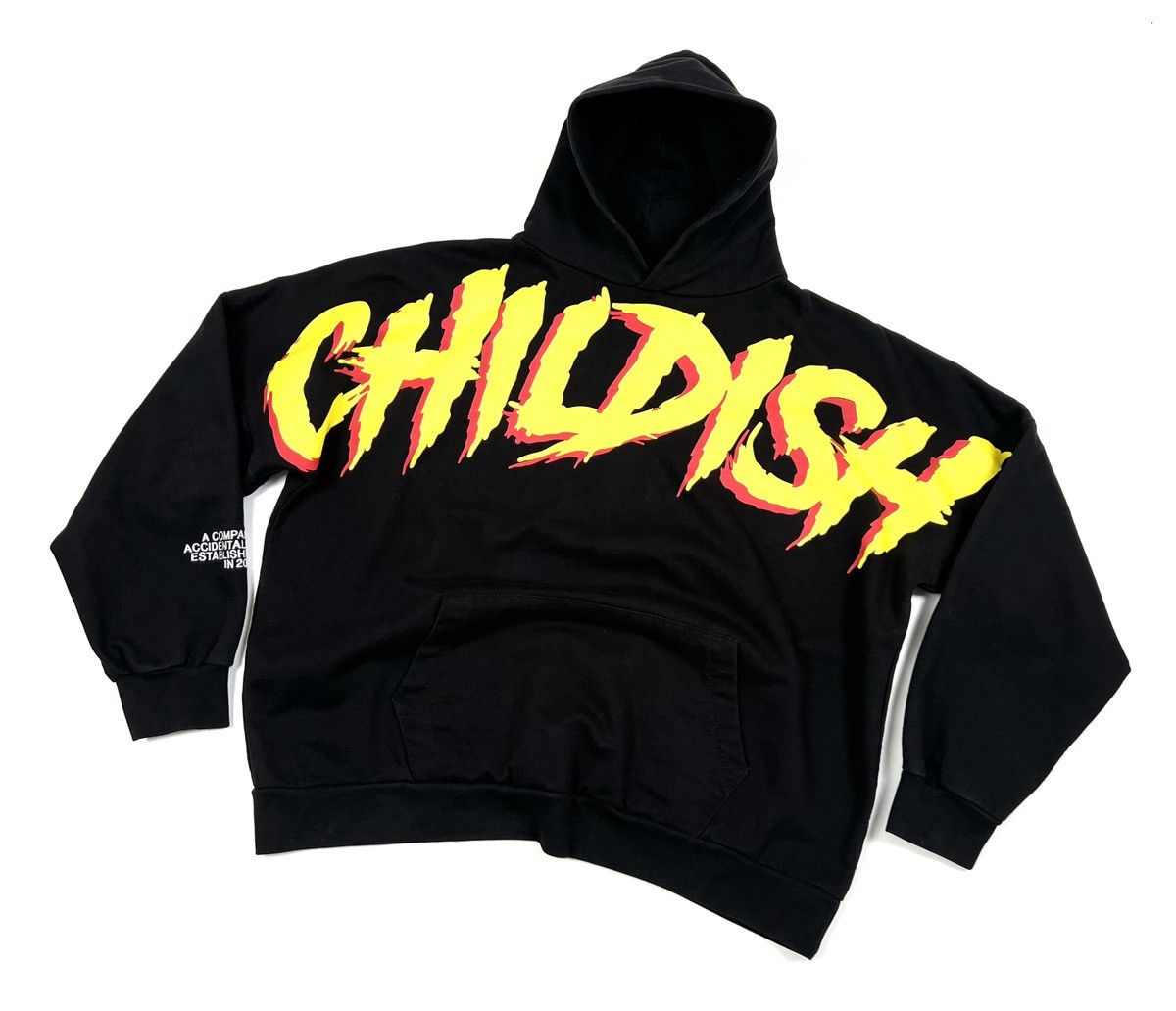 CHILDS × Japanese Brand Men’s Childish Overprint Black Cotton Casual Y2K Hoodie - XS Size US XS / EU 42 / 0 - 1 Thumbnail