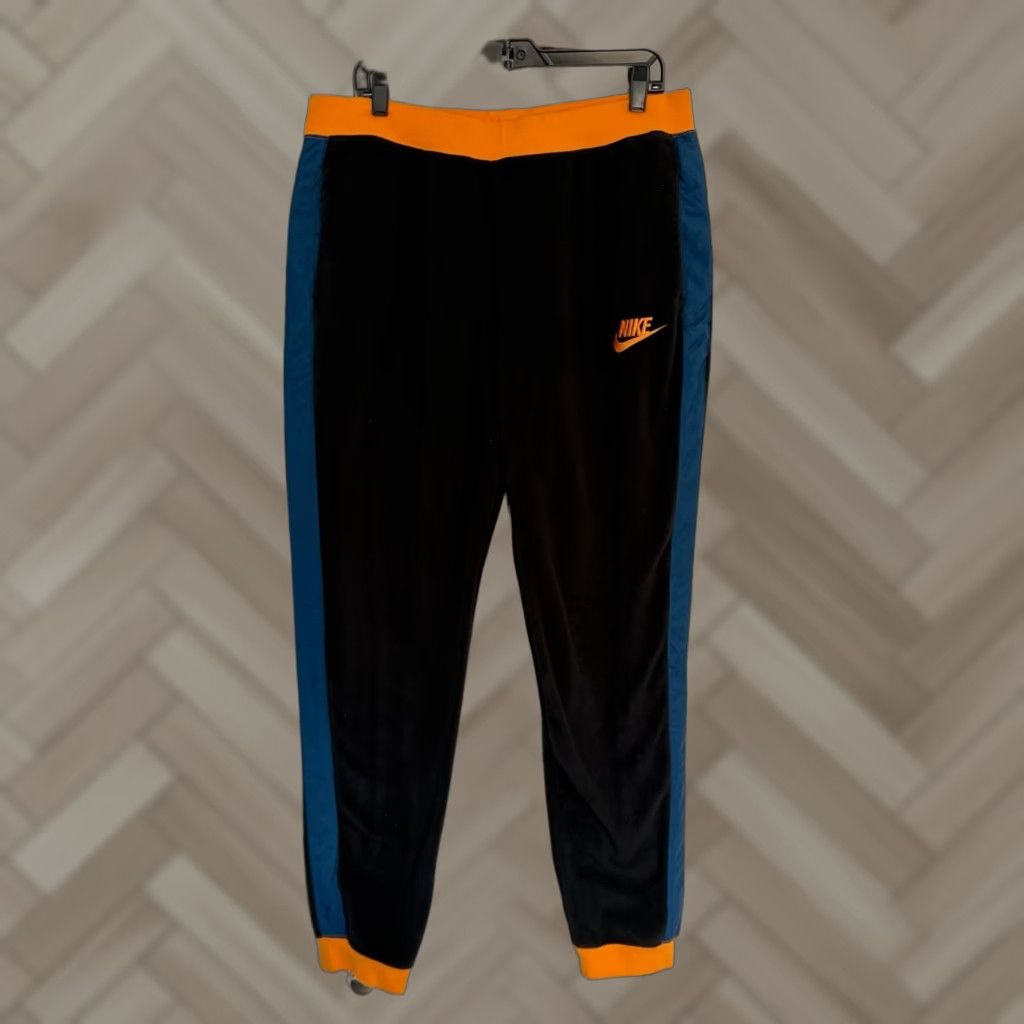Nike Nike NSW Polar Fleece Colorblock Joggers Womens Sweatpants XL Black Swoosh Logo Hand Pockets Tapered Leg Athleisure Buzzword Nylon Stripe Size 40" / US 18 - 1 Thumbnail