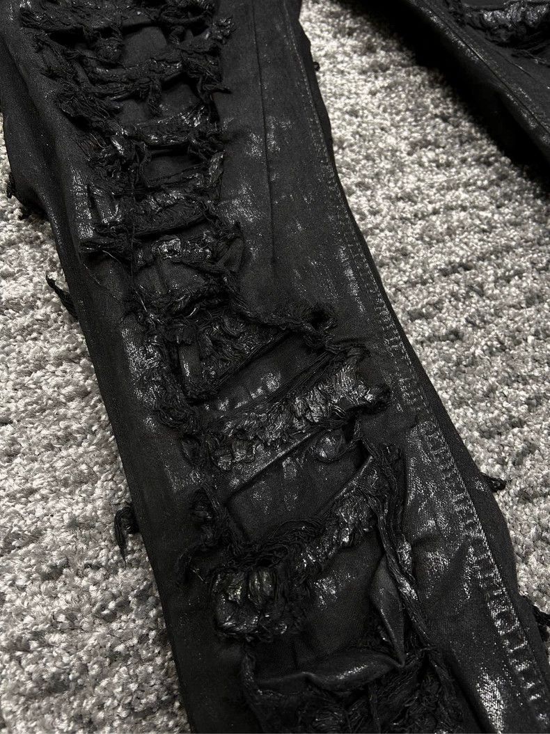 Rick Owens Rick Owens Wax-coated trousers made of old damaged and erod Size US 34 / EU 50 - 4 Thumbnail
