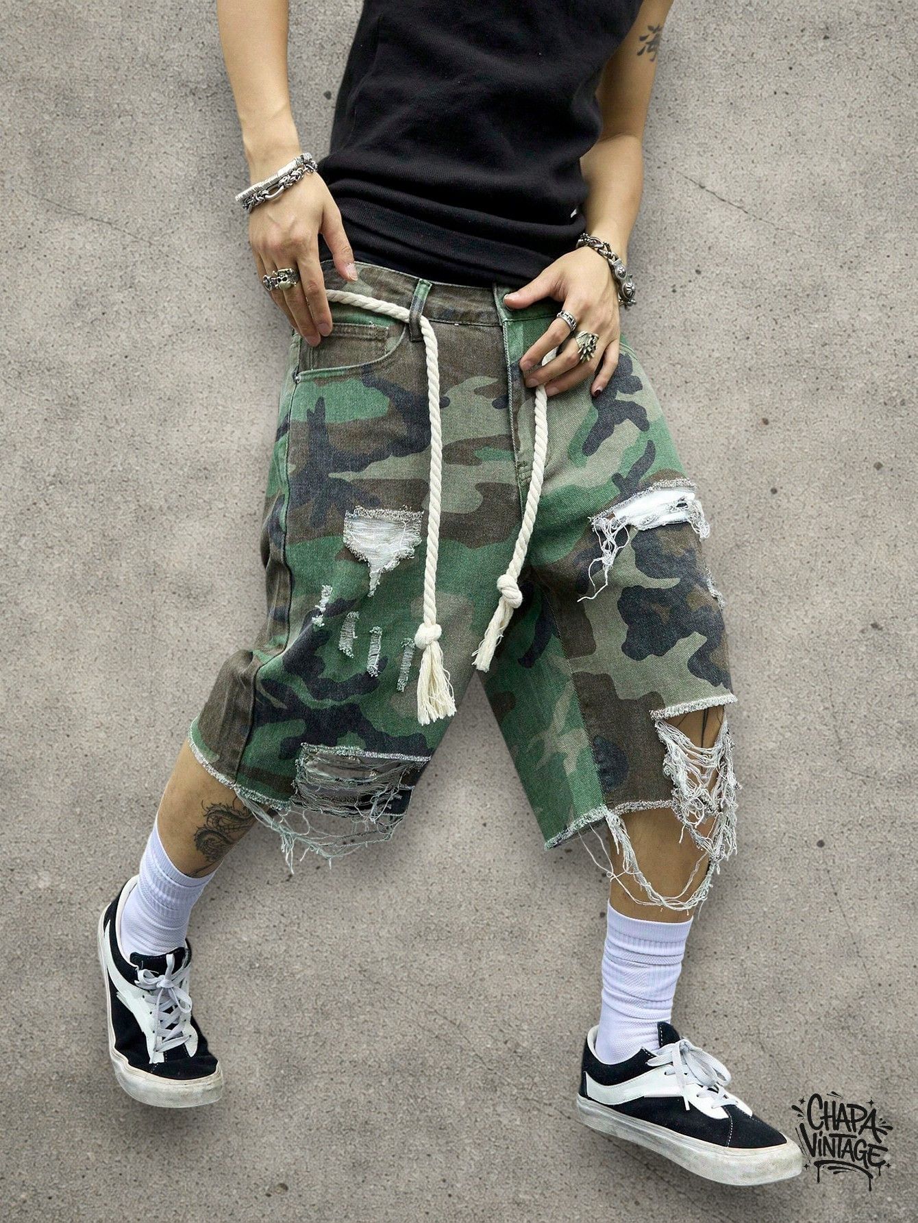 Japanese Brand Camo distressed jorts Size US 32 / EU 48 - 3 Thumbnail