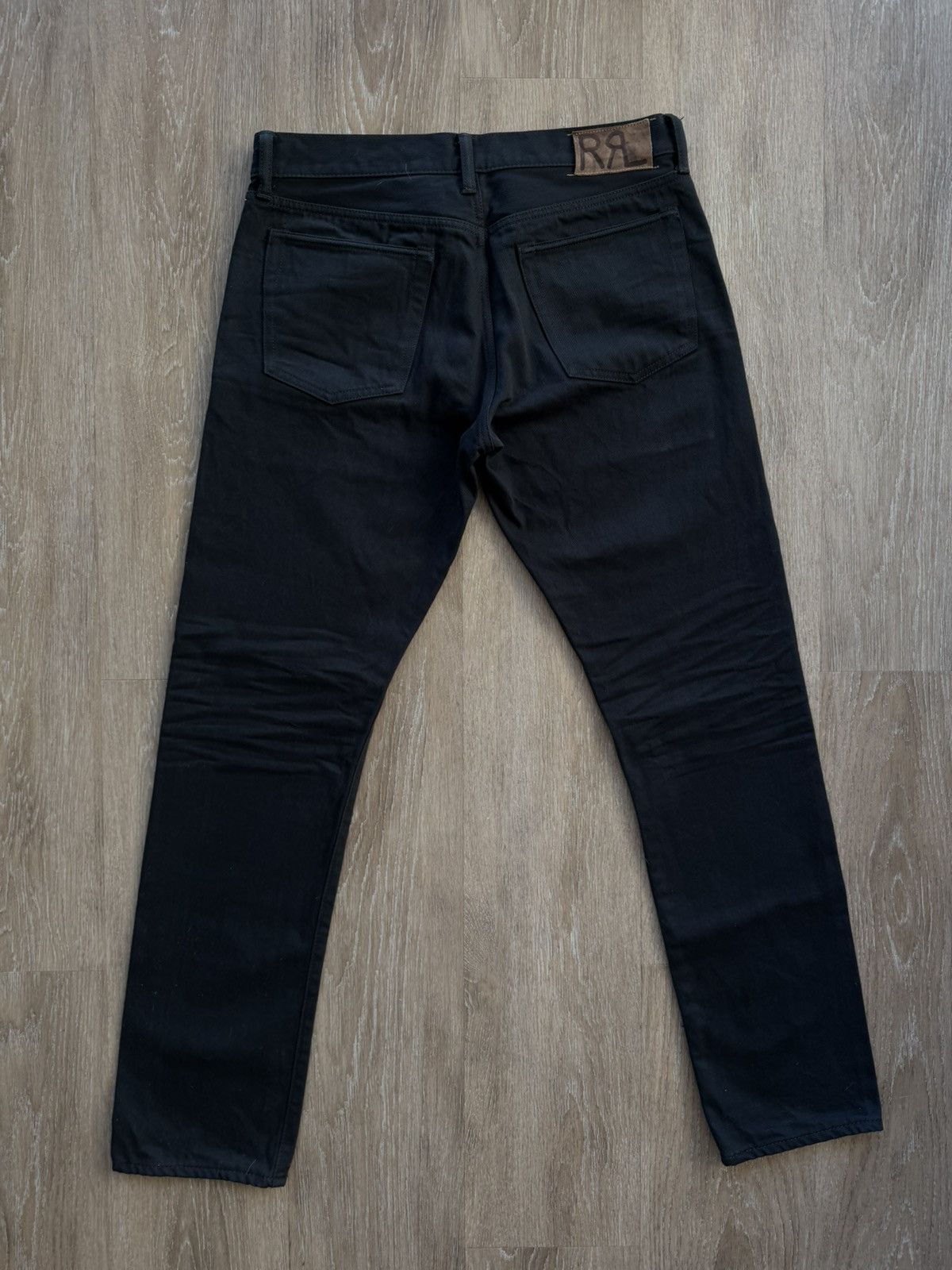 RRL Ralph Lauren DOUBLE RL / RRL Black Selvedge Slim Straight Denim Size US 33 - 2 Thumbnail