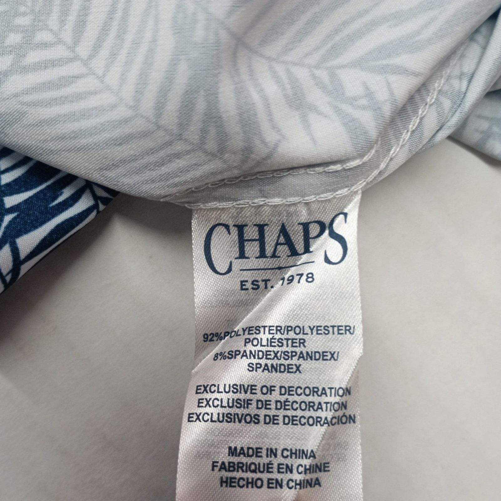 Chaps Chaps Woven Shirt Men's Size S Blue Floral Stretch UPF 50 Size US S / EU 44-46 / 1 - 7 Thumbnail