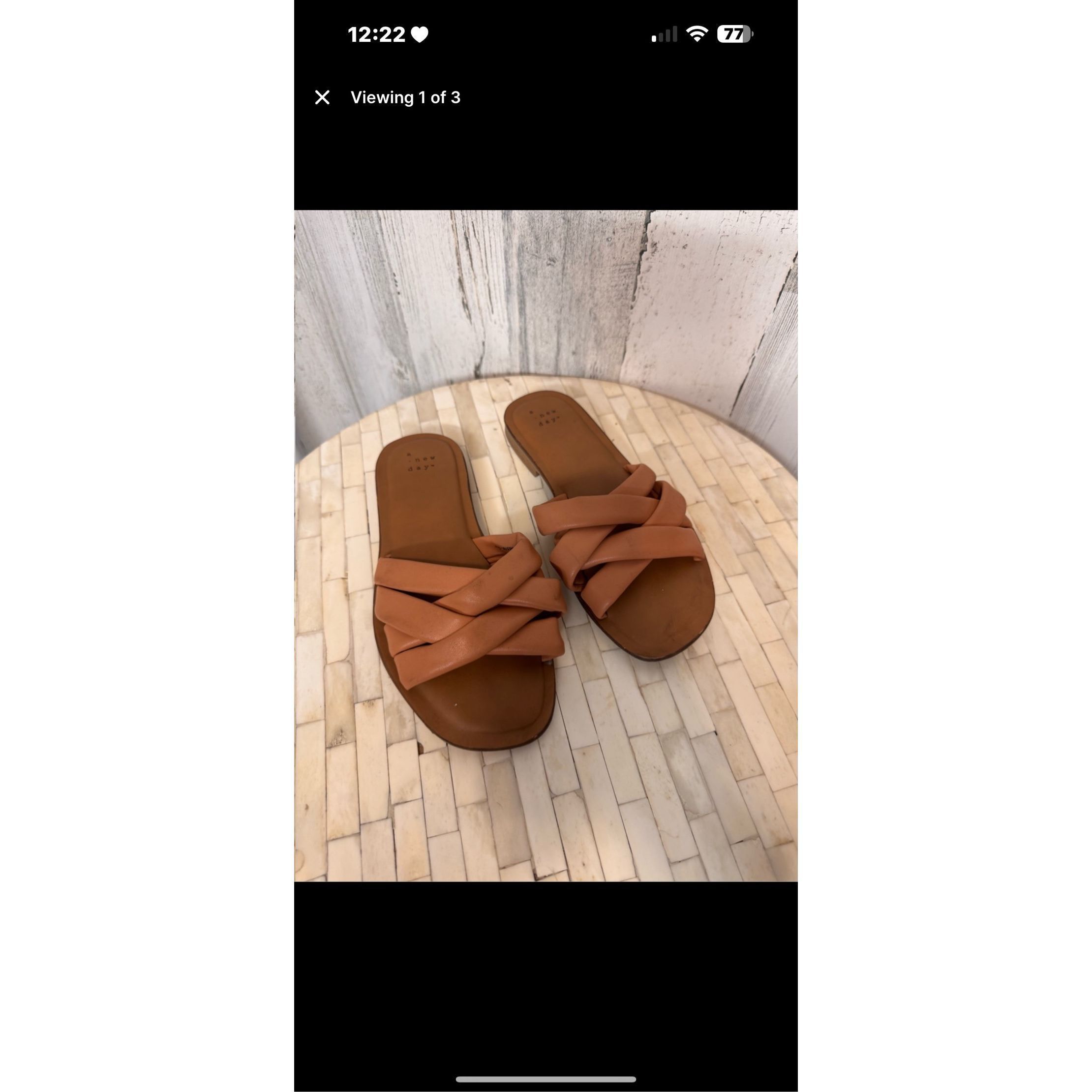 Other Brown Criss Cross Slide Sandals Women’s Size 8 Casual Summer Size US 6 / IT 36 - 5 Thumbnail