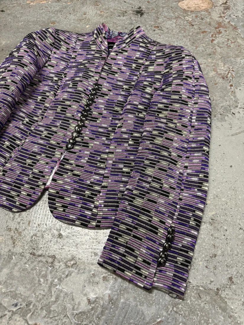 Designer × Giorgio Armani × Vintage Giorgio Armani Purple Lined Buttoned Jacket Size XS / US 0-2 / IT 36-38 - 3 Thumbnail
