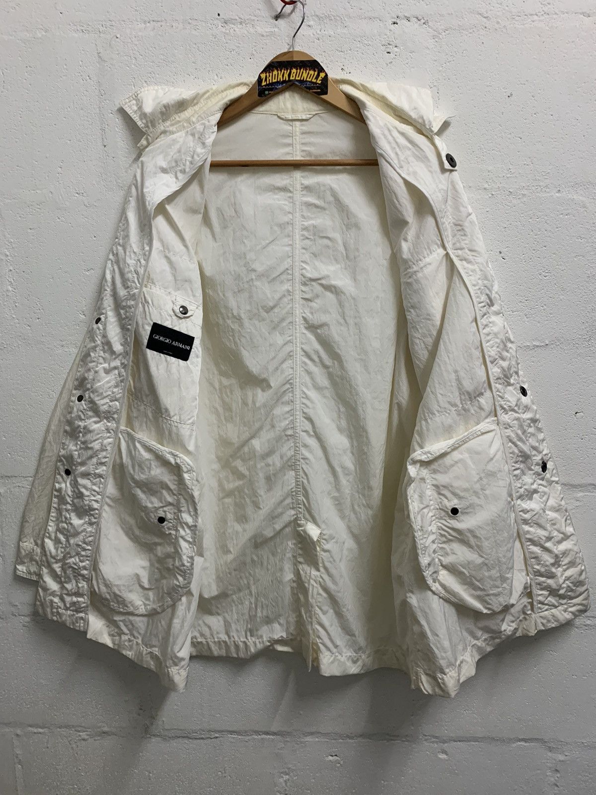 Giorgio Armani × Vintage Vintage Giorgio Armani Nylon Parkas Jacket Size US XL / EU 56 / 4 - 4 Thumbnail